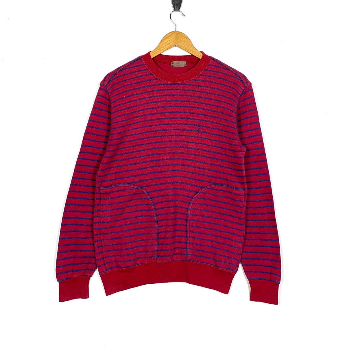 Vintage × Yves Saint Laurent Yves Saint Laurent Sweatshirt Small Logo Embroidery Stripe Size US S / EU 44-46 / 1 - 1 Thumbnail