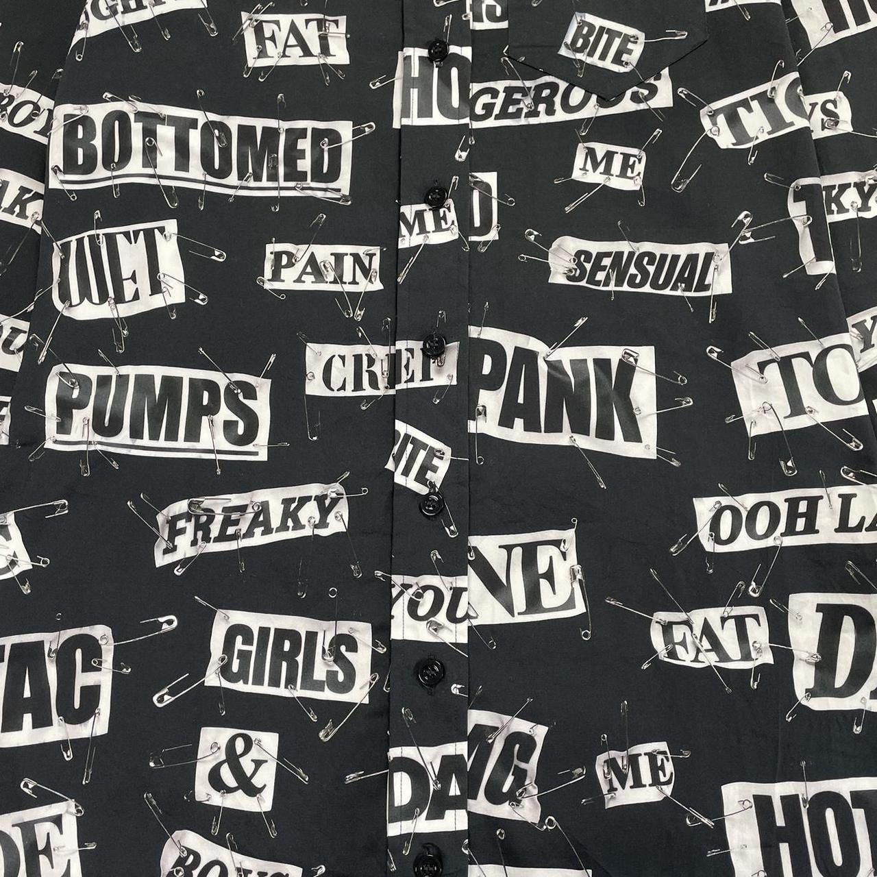Jeremy Scott × Moschino Moschino Shirt Dress Fall 2018 Runway Punk Verbiage Fetish Size XS / US 0-2 / IT 36-38 - 4 Thumbnail