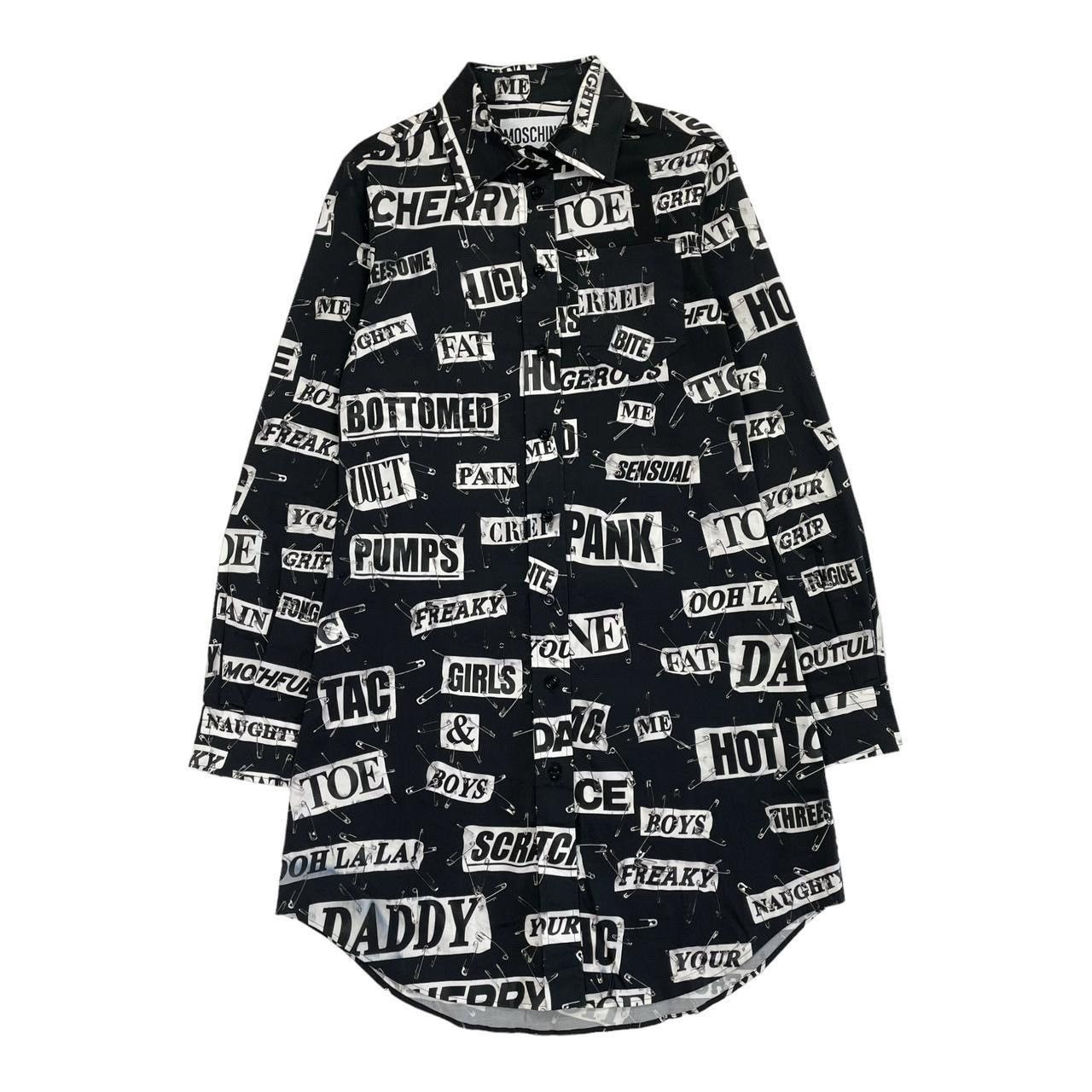 Moschino Shirt Dress Fall 2018 Runway Punk Verbiage Fetish