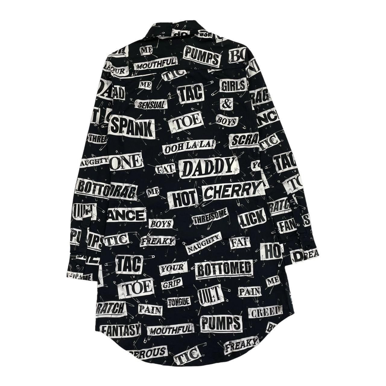 Jeremy Scott × Moschino Moschino Shirt Dress Fall 2018 Runway Punk Verbiage Fetish Size XS / US 0-2 / IT 36-38 - 3 Thumbnail