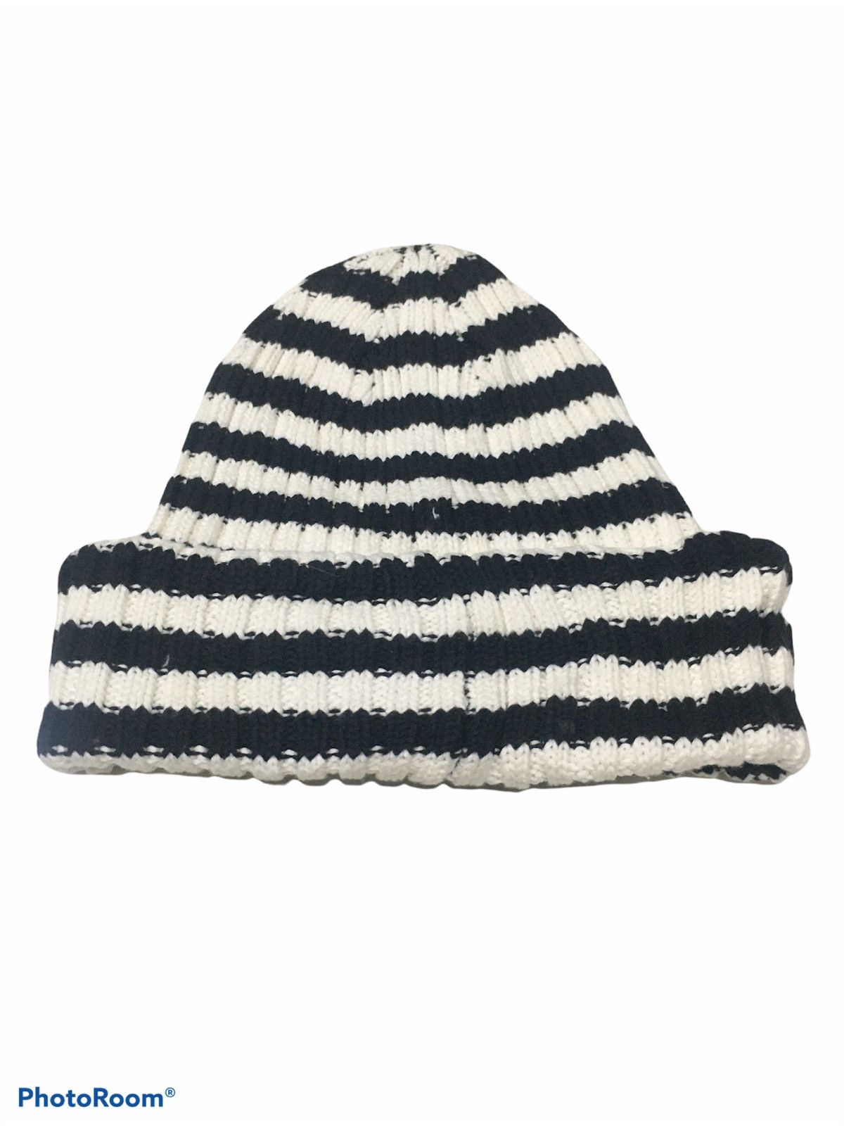 Ben Davis × Japanese Brand Ben Davis Black & White Stripe Beanie Size ONE SIZE - 2 Thumbnail