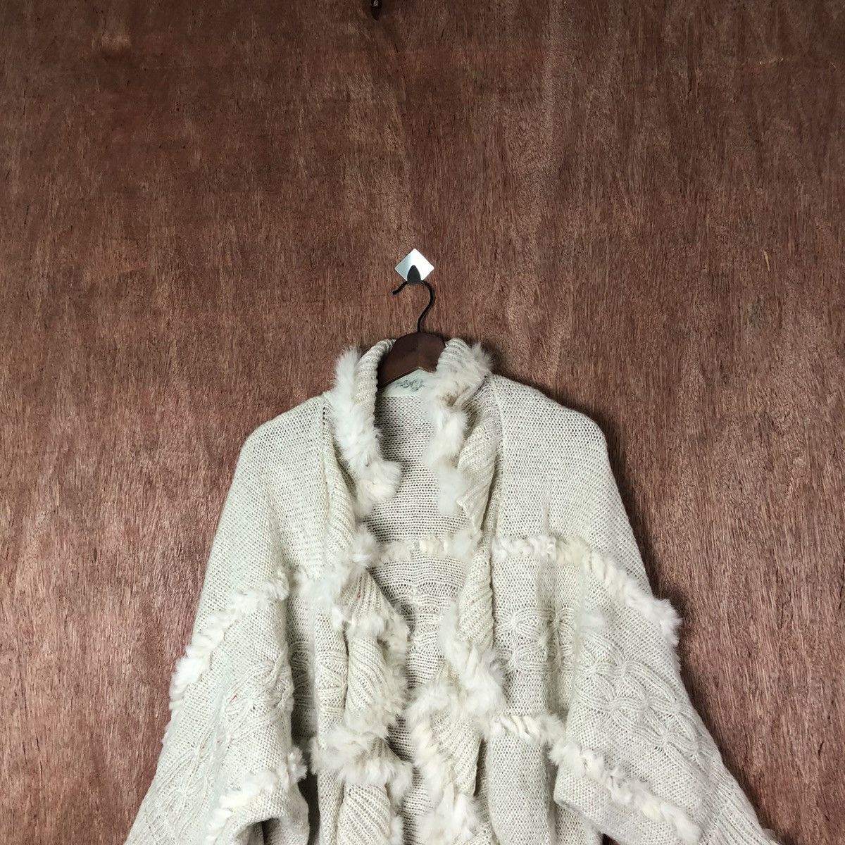 Aran Isles Knitwear Coudie cape cardigan Shag Shaggy Fur Mohair Baggy #6585 Size US M / EU 48-50 / 2 - 2 Thumbnail