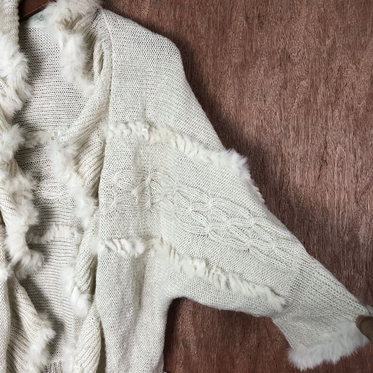Aran Isles Knitwear Coudie cape cardigan Shag Shaggy Fur Mohair Baggy #6585 Size US M / EU 48-50 / 2 - 6 Thumbnail