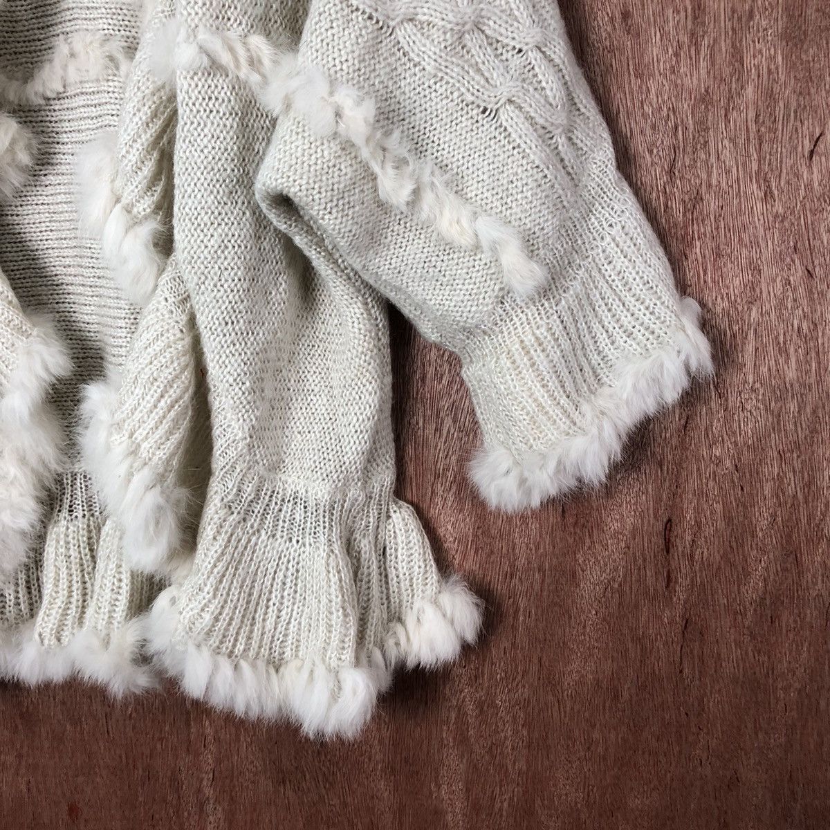 Aran Isles Knitwear Coudie cape cardigan Shag Shaggy Fur Mohair Baggy #6585 Size US M / EU 48-50 / 2 - 8 Thumbnail