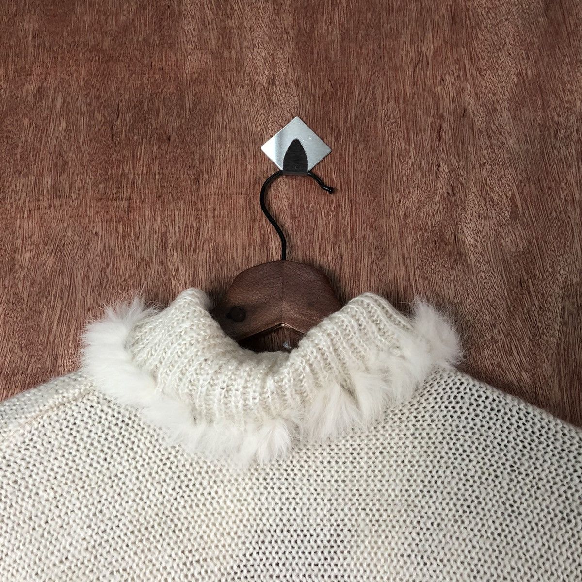 Aran Isles Knitwear Coudie cape cardigan Shag Shaggy Fur Mohair Baggy #6585 Size US M / EU 48-50 / 2 - 15 Thumbnail