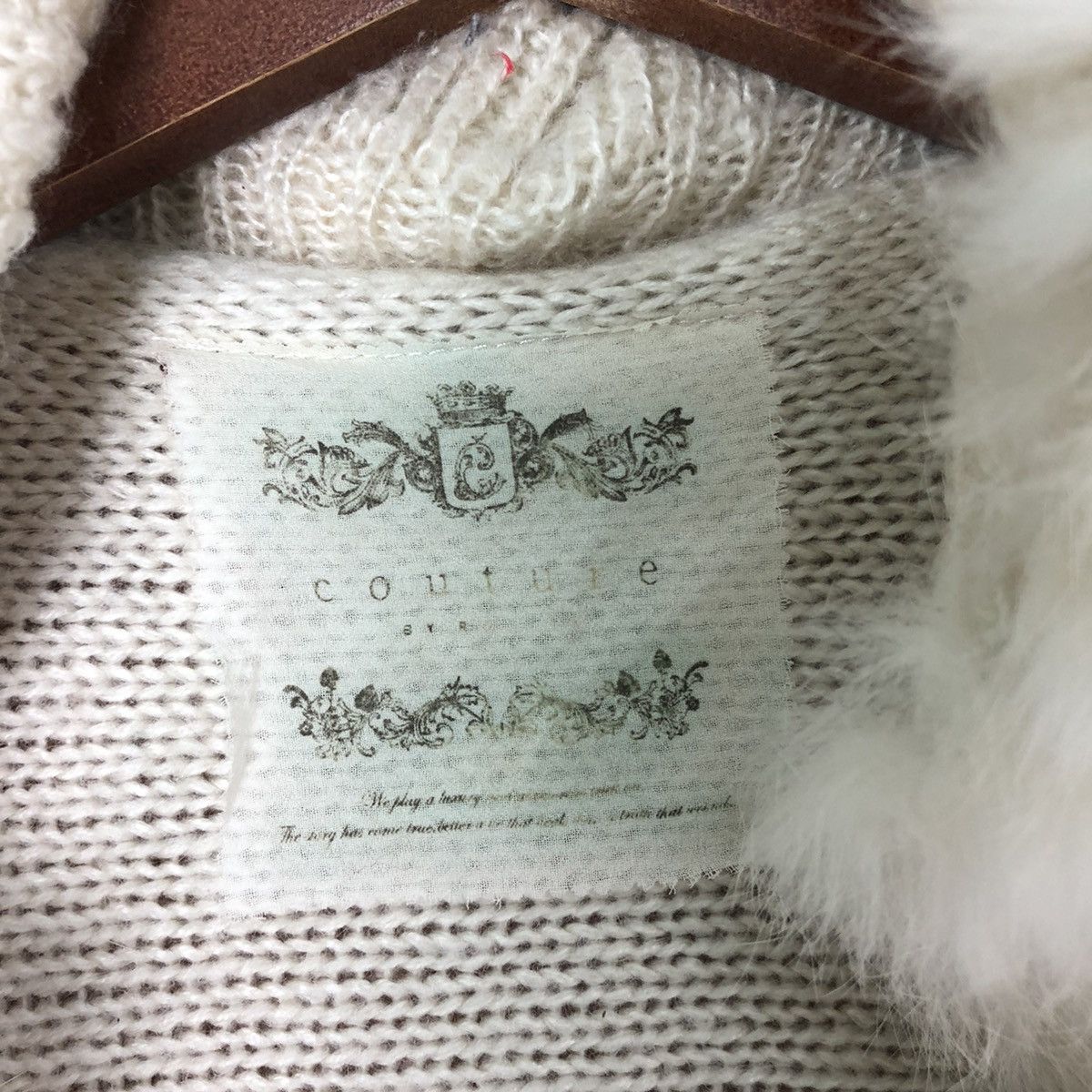 Aran Isles Knitwear Coudie cape cardigan Shag Shaggy Fur Mohair Baggy #6585 Size US M / EU 48-50 / 2 - 9 Thumbnail