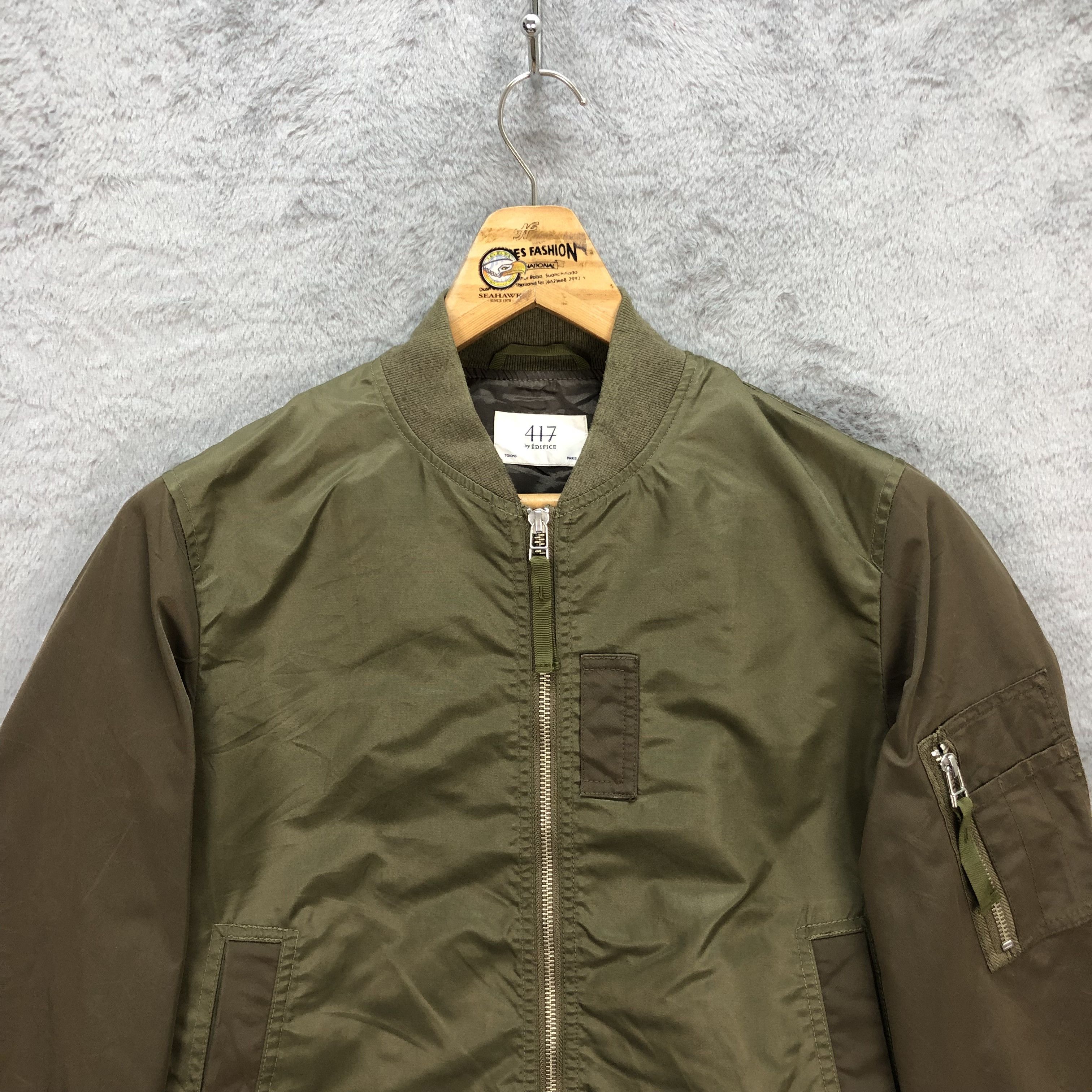 Edifice Japan 417 BY EDIFICE OLIVE GREEN BOMBER JACKET #5886-212 Size US S / EU 44-46 / 1 - 2 Thumbnail