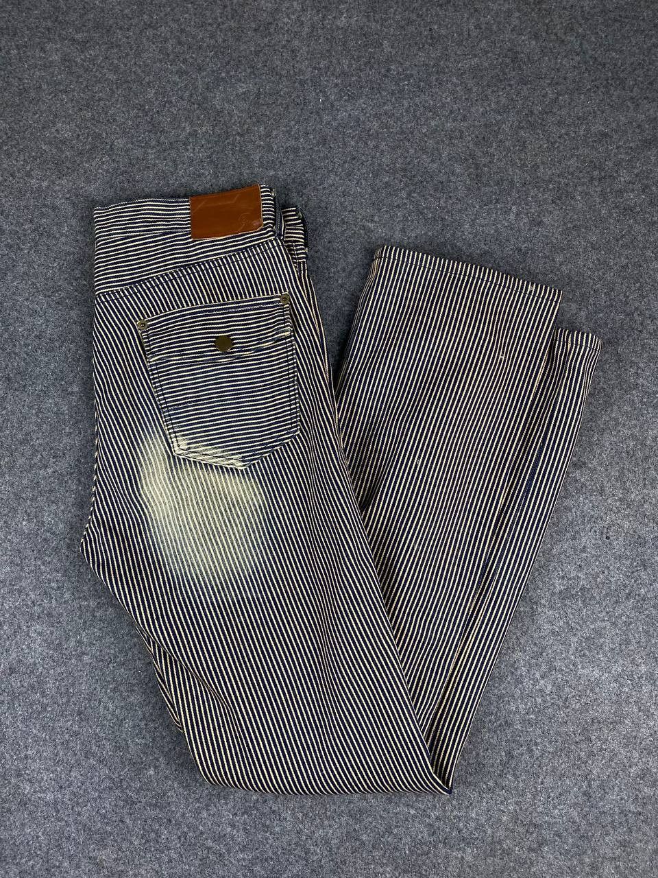 ABAHOUSE vintage abahouse hickory stripe denim nice design Size US 33 - 2 Thumbnail