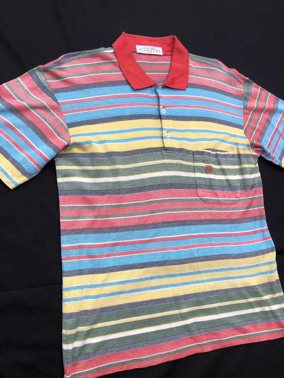 Givenchy Vintage Givenchy Paris Striped Soft Cotton Polo Shirt Size US S / EU 44-46 / 1 - 5 Thumbnail