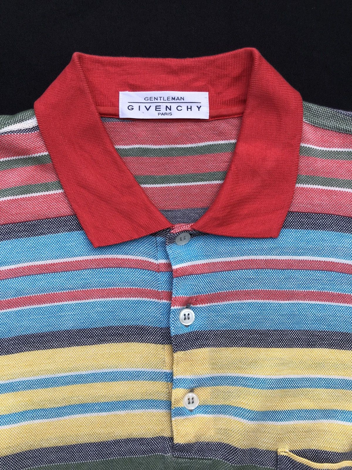 Givenchy Vintage Givenchy Paris Striped Soft Cotton Polo Shirt Size US S / EU 44-46 / 1 - 2 Thumbnail