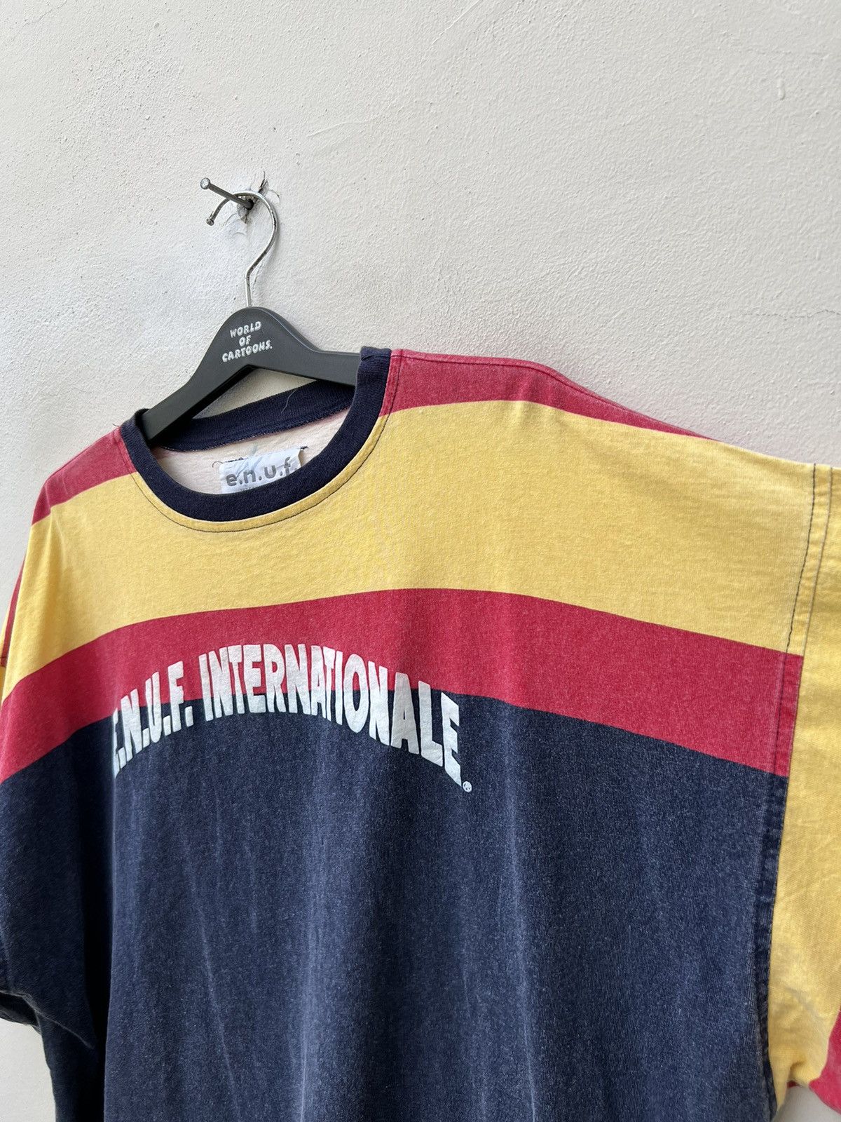 Vintage VTG 90s E.n.u.f. Internationale Border Striped Oversize tees Size US L / EU 52-54 / 3 - 5 Thumbnail