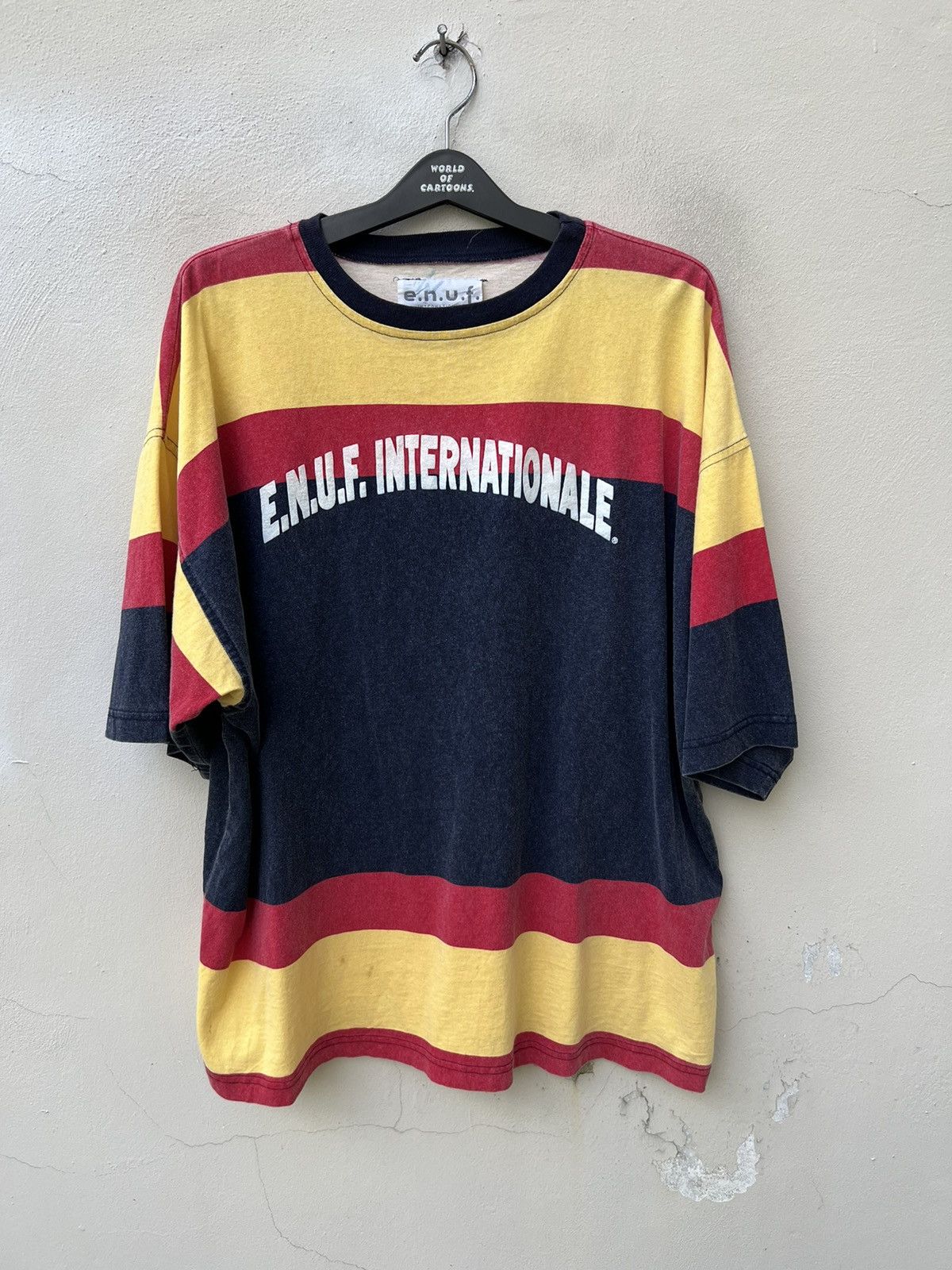 Vintage VTG 90s E.n.u.f. Internationale Border Striped Oversize tees Size US L / EU 52-54 / 3 - 3 Thumbnail