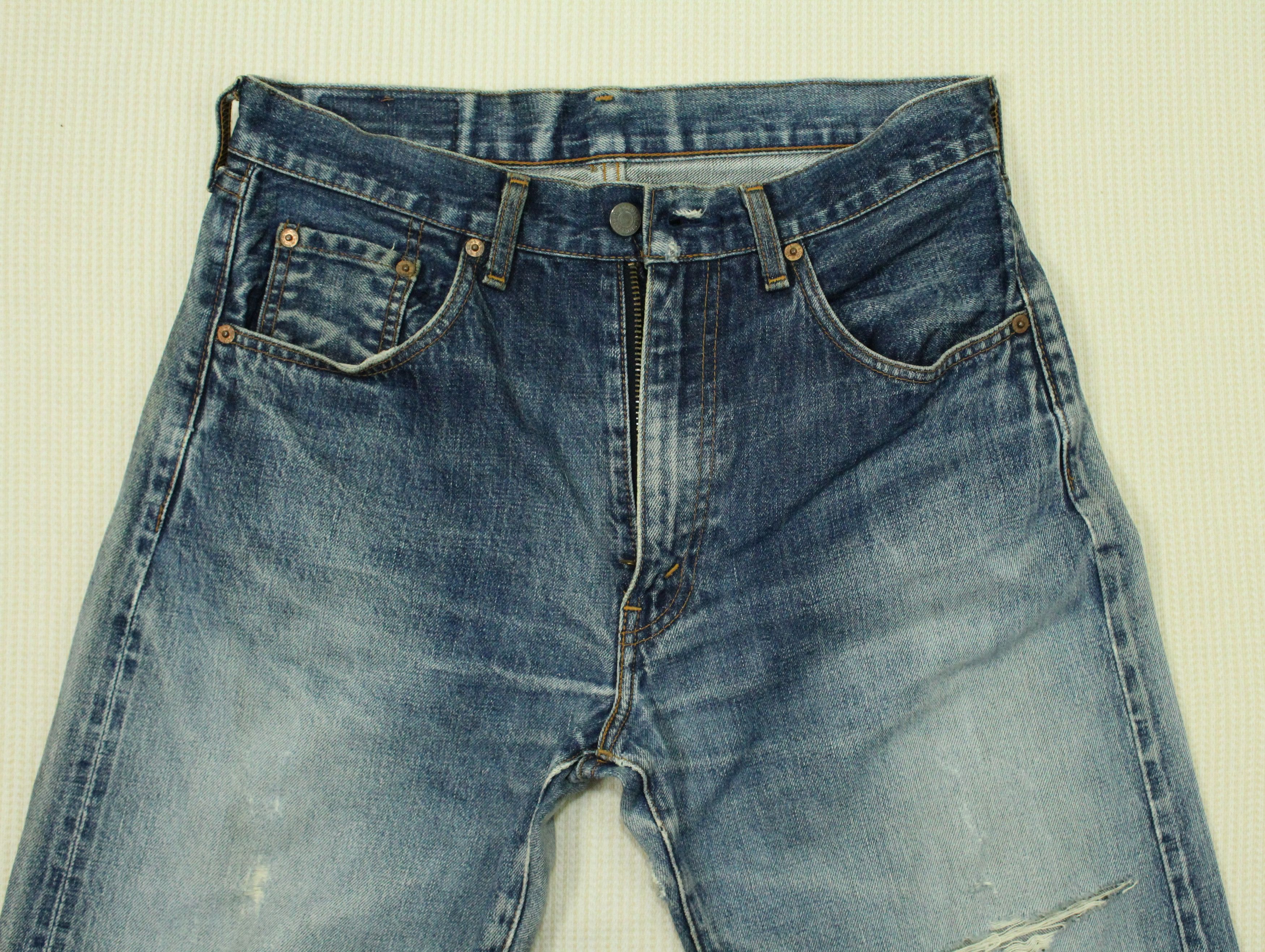 Levi's Vintage Clothing × Vintage Vintage LEVIS Lot 502 xx Denim Jeans Distressed Red Line Size US 32 / EU 48 - 3 Thumbnail