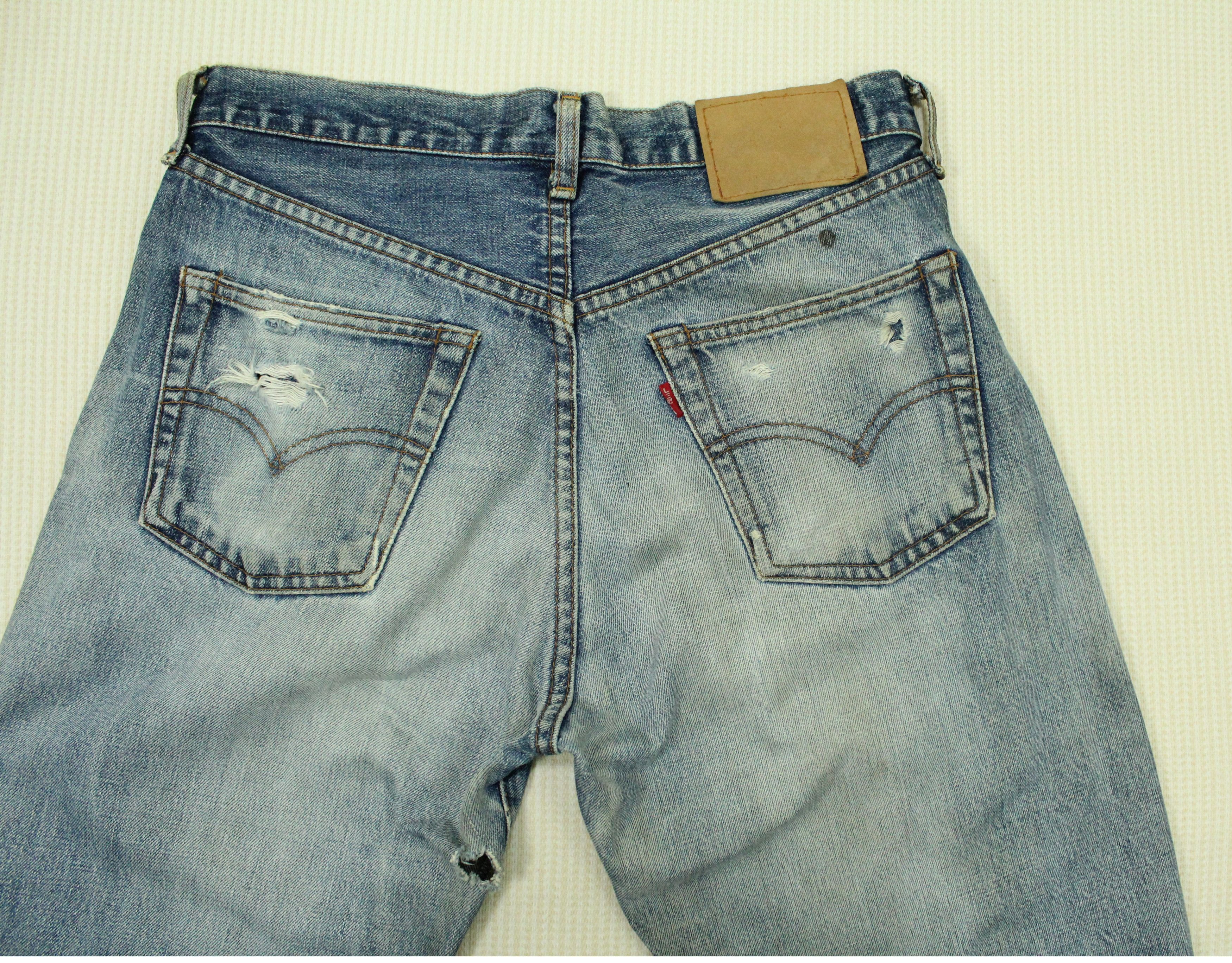 Levi's Vintage Clothing × Vintage Vintage LEVIS Lot 502 xx Denim Jeans Distressed Red Line Size US 32 / EU 48 - 6 Thumbnail