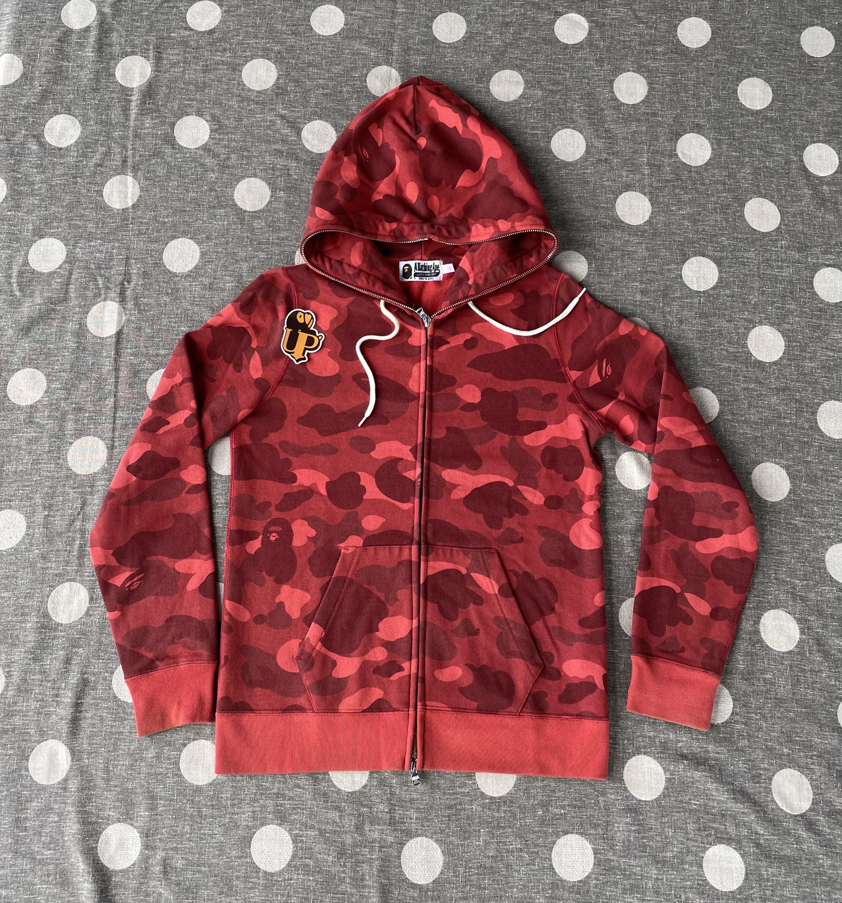 image of Bape Red Camo Fullzip Hoodie, Women's (Size XS)