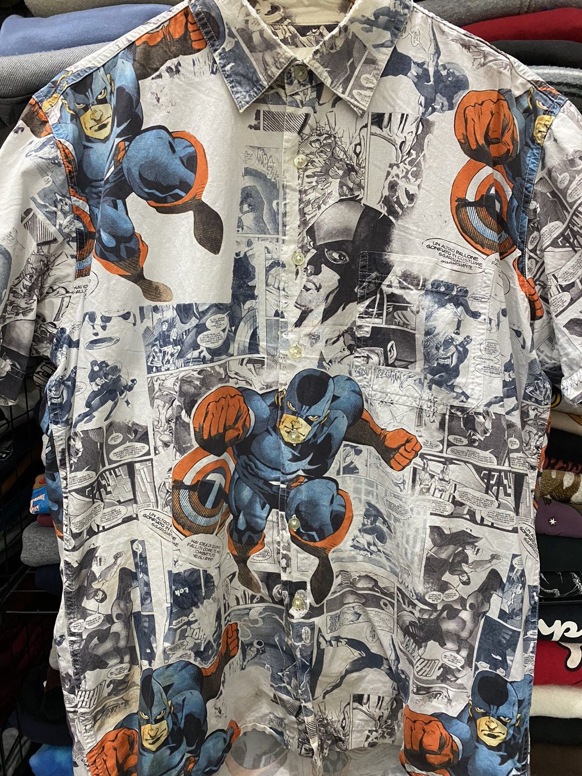 Tom Tailor TOM TAILOR & MARVEL COMIC OVER PRINTED SHIRT GK171 Size US L / EU 52-54 / 3 - 4 Thumbnail