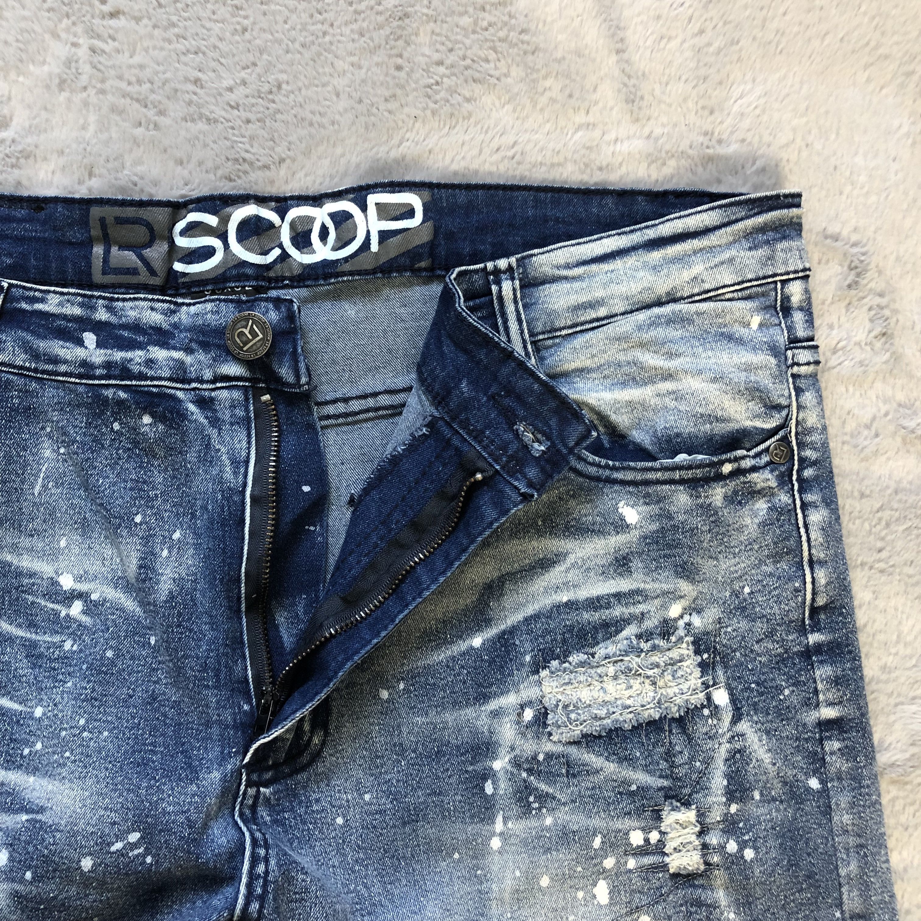 SCOOP SCOOP NYC SPLATTER TRASHED DISTRESSED DENIM PANTS #5971-216 Size US 38 / EU 54 - 6 Thumbnail