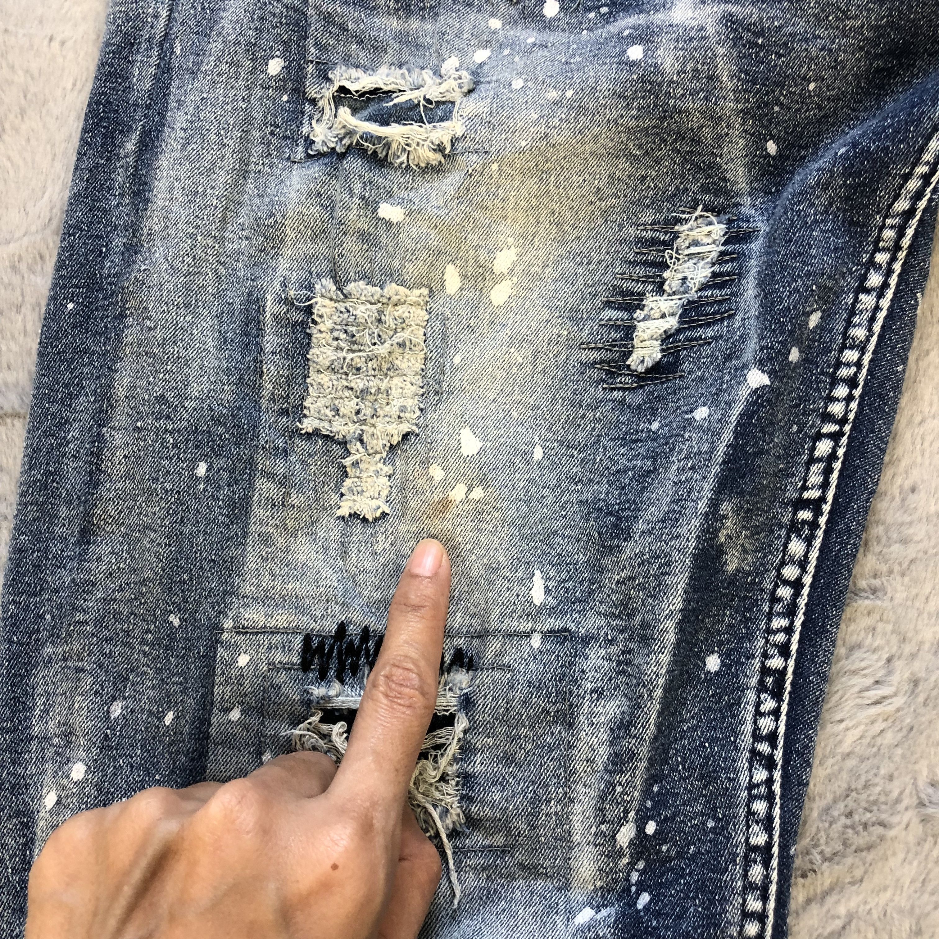 SCOOP SCOOP NYC SPLATTER TRASHED DISTRESSED DENIM PANTS #5971-216 Size US 38 / EU 54 - 8 Thumbnail