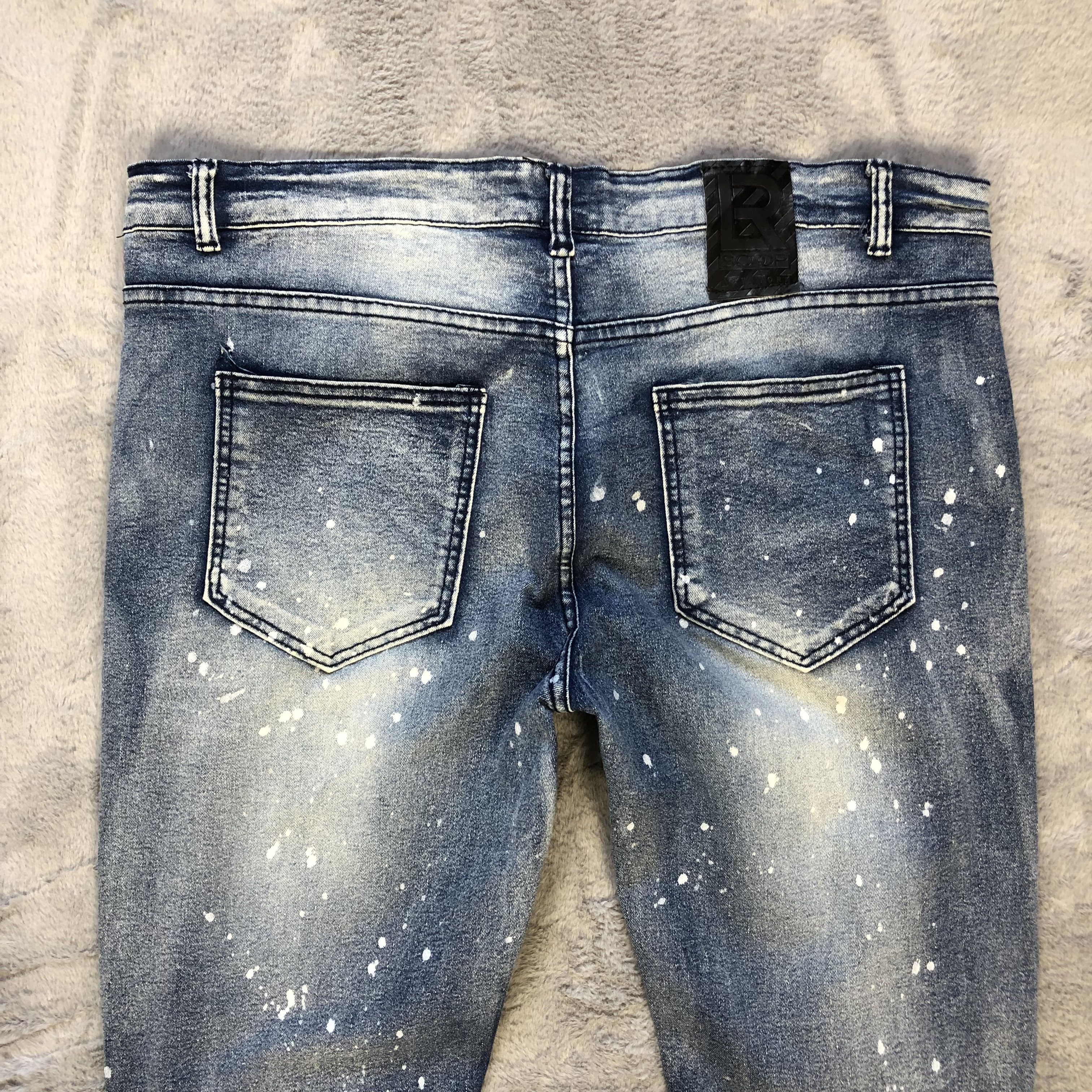 SCOOP SCOOP NYC SPLATTER TRASHED DISTRESSED DENIM PANTS #5971-216 Size US 38 / EU 54 - 14 Thumbnail