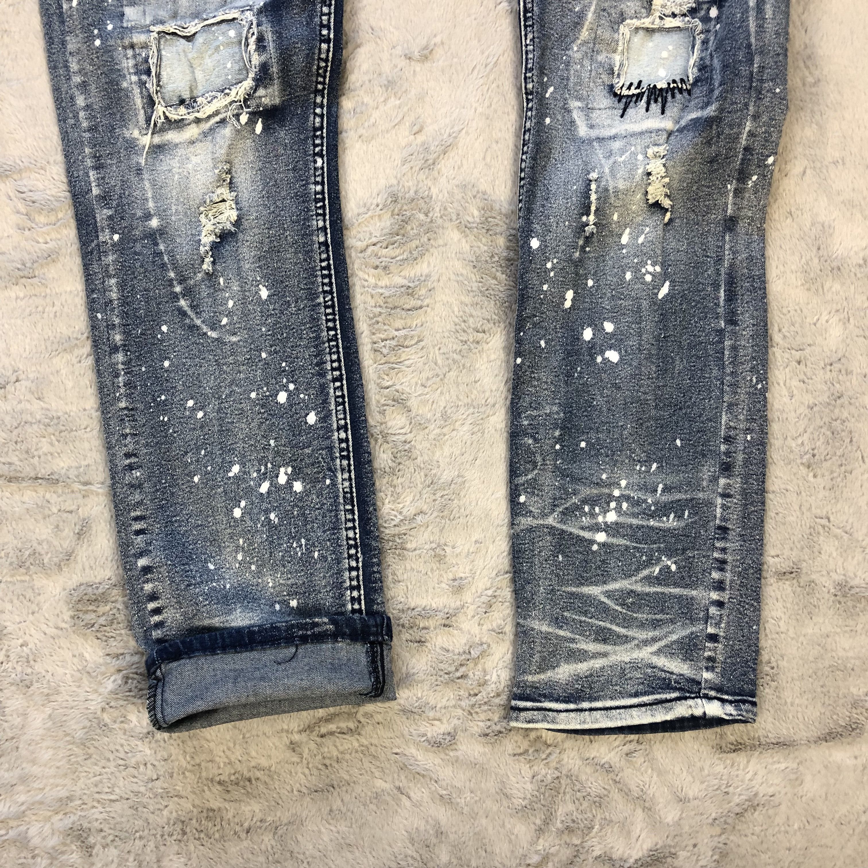 SCOOP SCOOP NYC SPLATTER TRASHED DISTRESSED DENIM PANTS #5971-216 Size US 38 / EU 54 - 9 Thumbnail