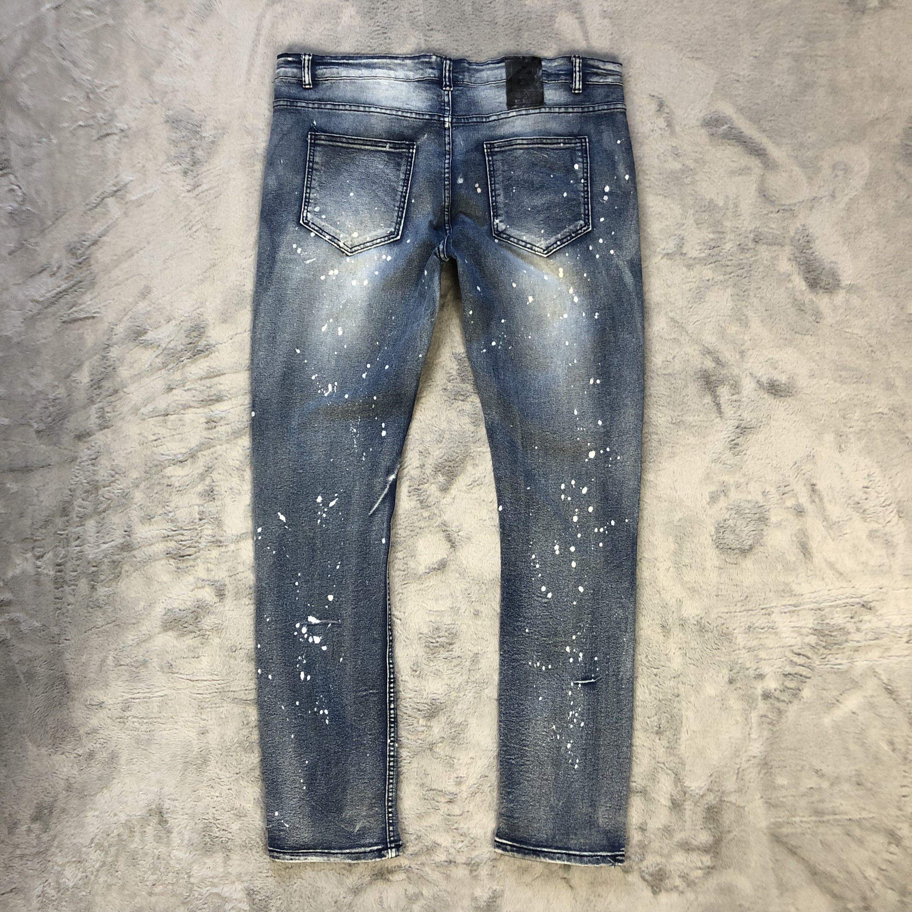 SCOOP SCOOP NYC SPLATTER TRASHED DISTRESSED DENIM PANTS #5971-216 Size US 38 / EU 54 - 13 Thumbnail