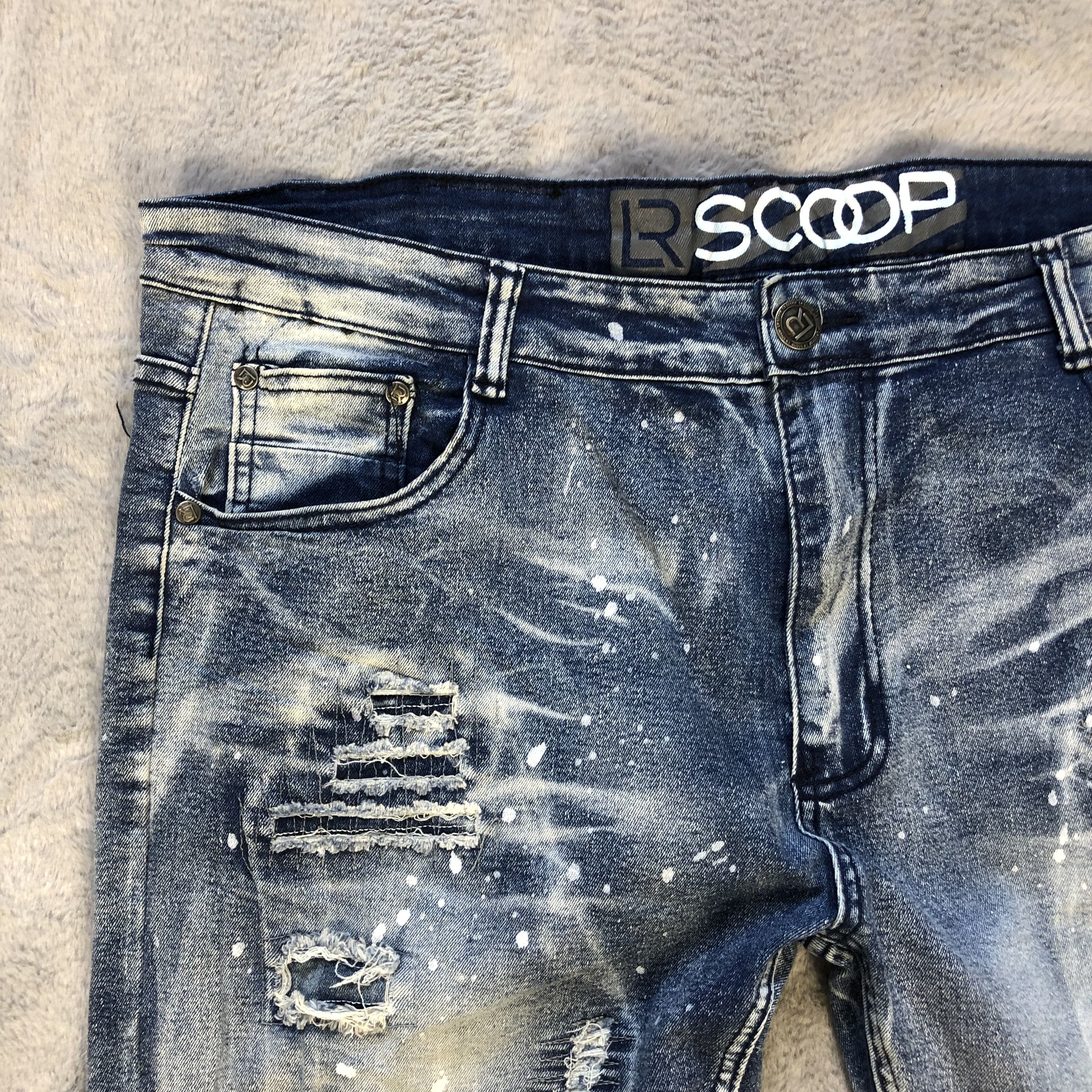 SCOOP SCOOP NYC SPLATTER TRASHED DISTRESSED DENIM PANTS #5971-216 Size US 38 / EU 54 - 3 Thumbnail
