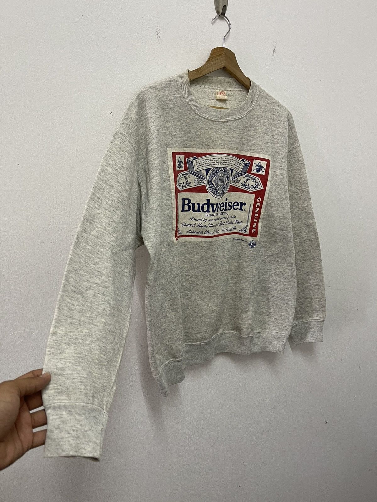 Budweiser × Vintage Vintage Budweiser King Of Beers Big Logo Sweatshirt Size US L / EU 52-54 / 3 - 4 Thumbnail