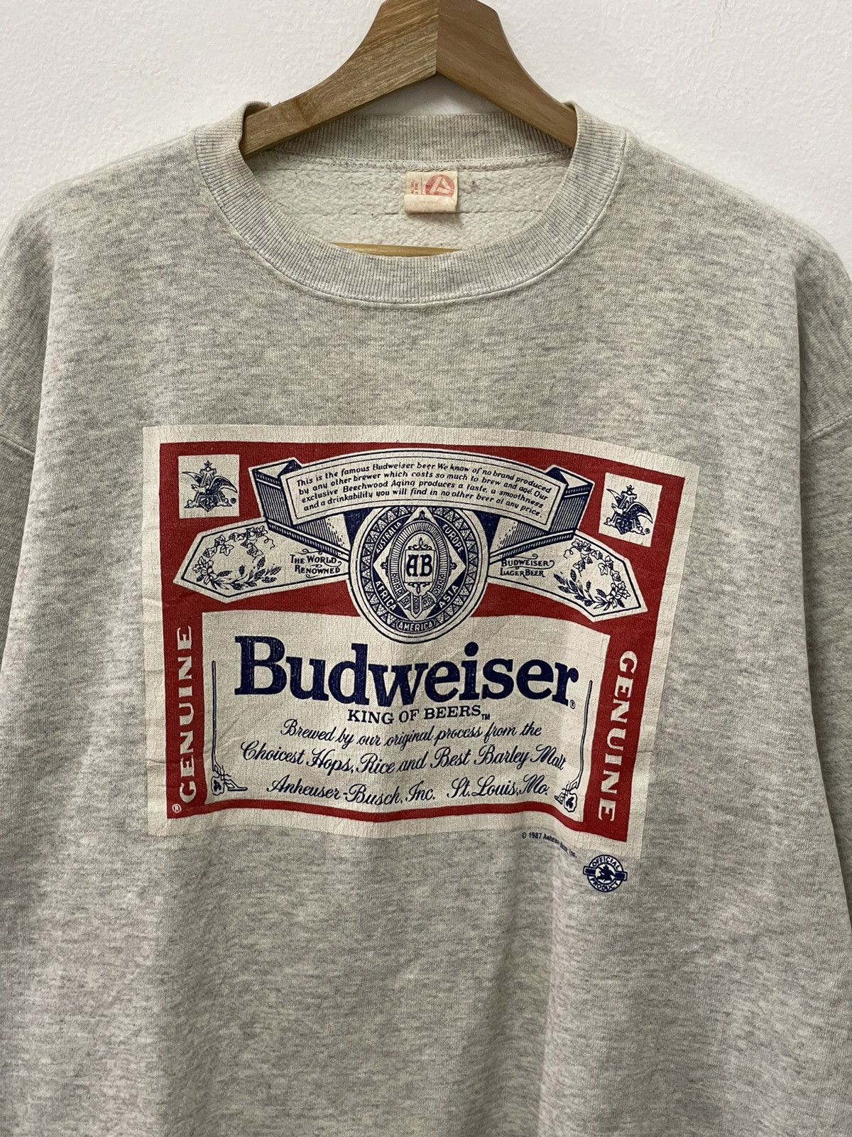 Budweiser × Vintage Vintage Budweiser King Of Beers Big Logo Sweatshirt Size US L / EU 52-54 / 3 - 2 Thumbnail