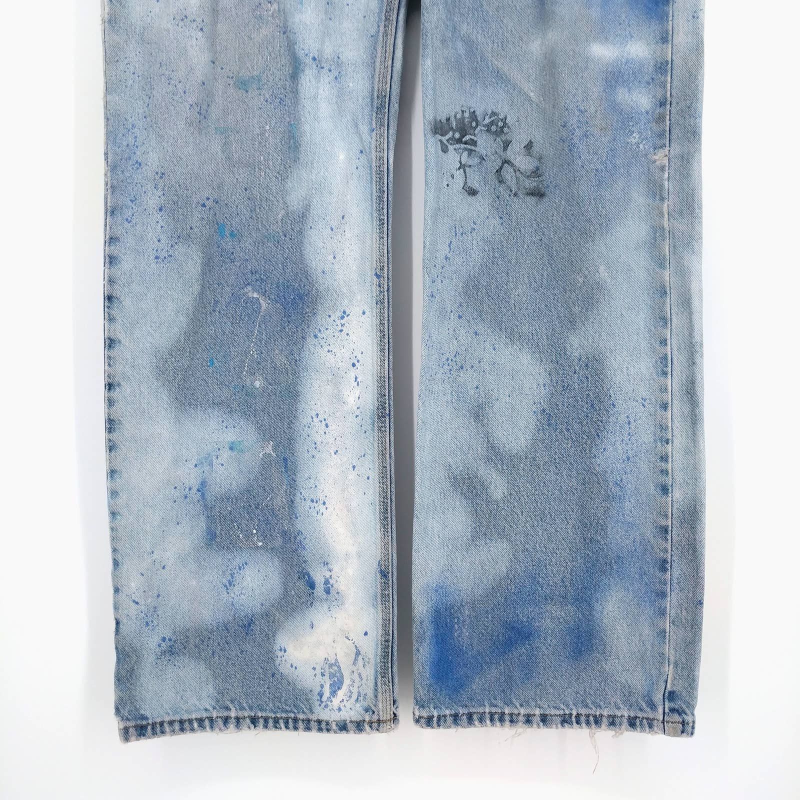 Carhartt × Vintage Vintage Carhartt Custom Painted Bleached Distressed Denim Size US 38 / EU 54 - 4 Thumbnail