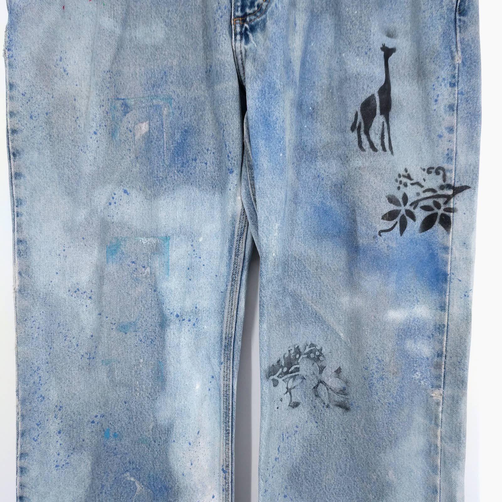 Carhartt × Vintage Vintage Carhartt Custom Painted Bleached Distressed Denim Size US 38 / EU 54 - 3 Thumbnail
