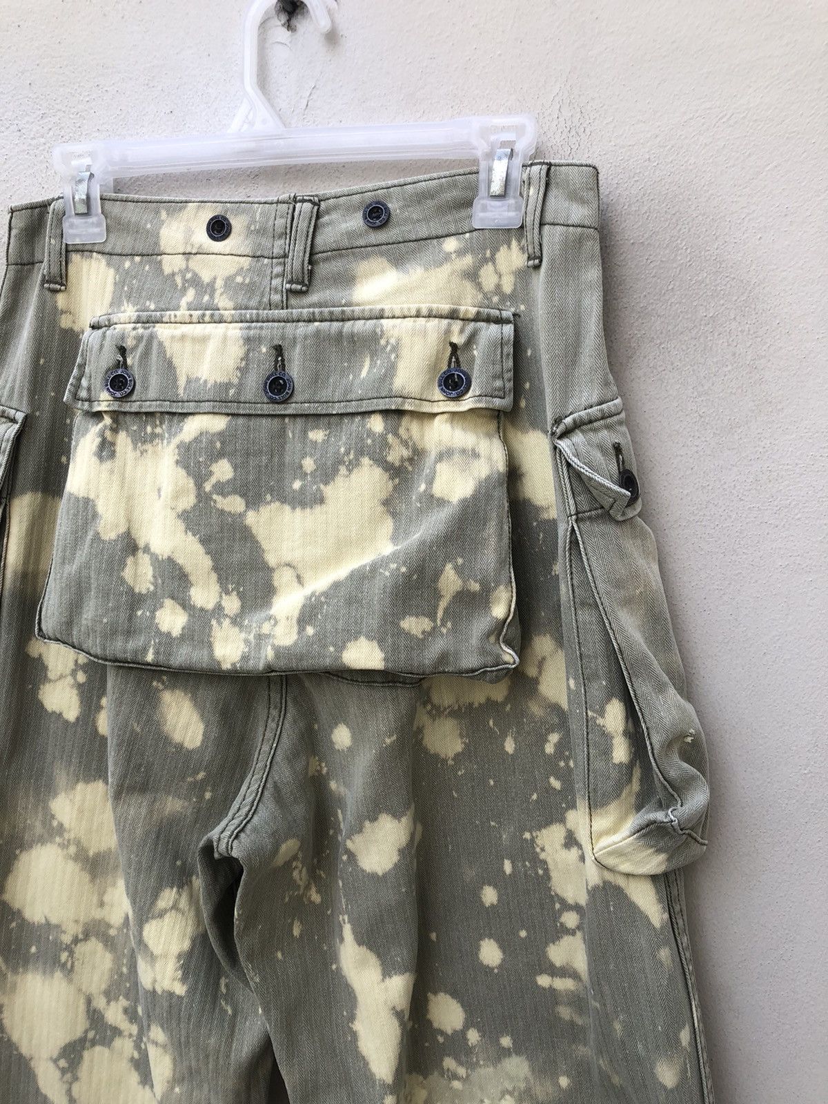 Johnbull 90s John Bull Bleached HBT Military Cargo Trouser Pant Size US 30 / EU 46 - 19 Thumbnail