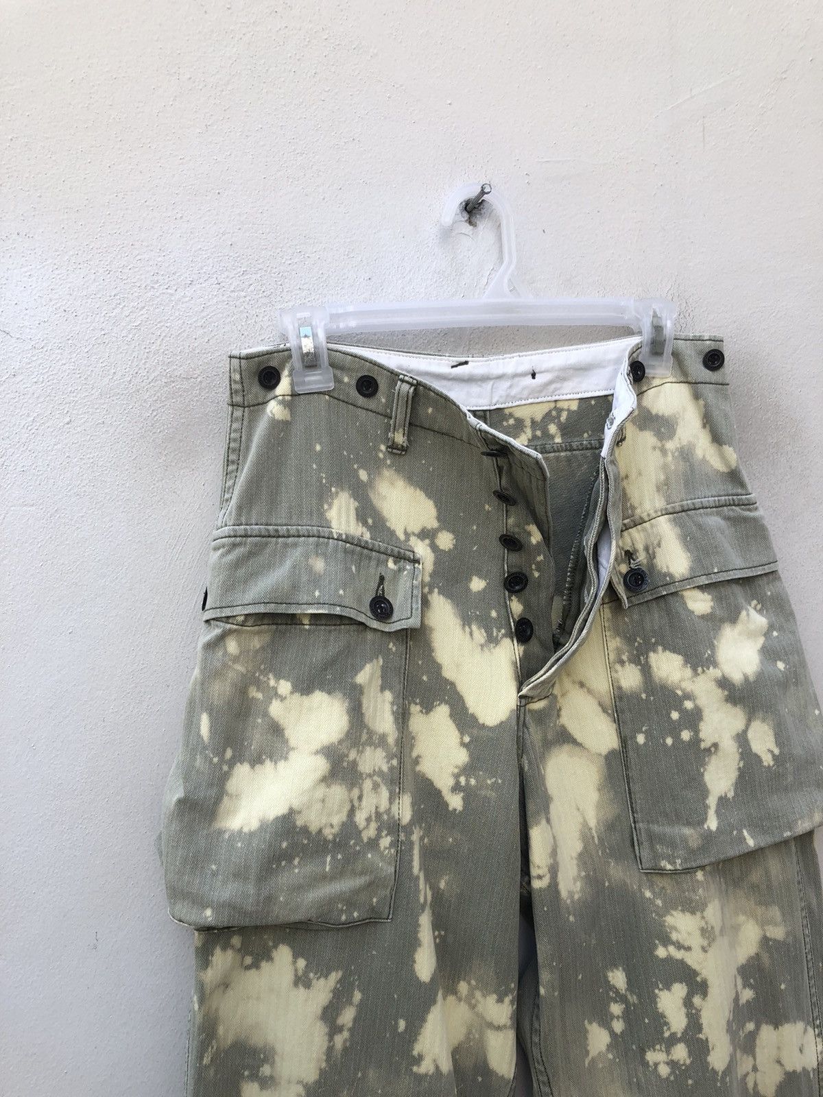 Johnbull 90s John Bull Bleached HBT Military Cargo Trouser Pant Size US 30 / EU 46 - 9 Thumbnail