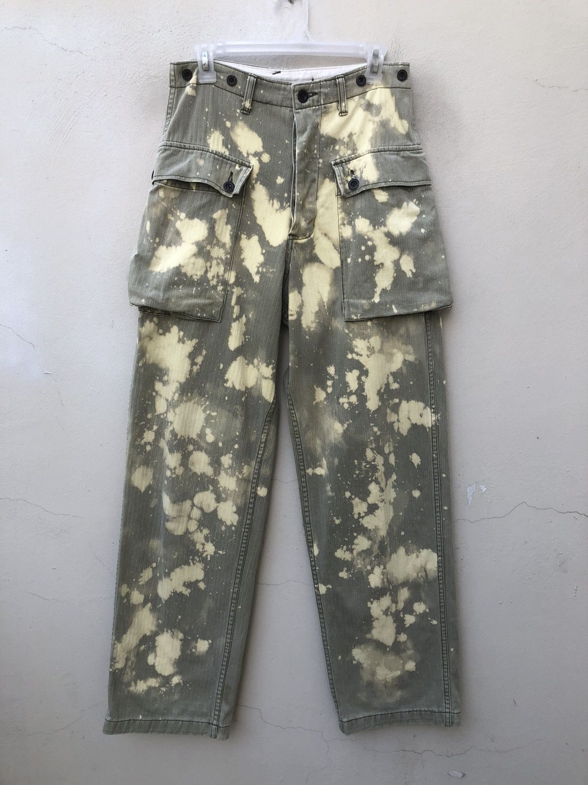 Johnbull 90s John Bull Bleached HBT Military Cargo Trouser Pant Size US 30 / EU 46 - 6 Thumbnail