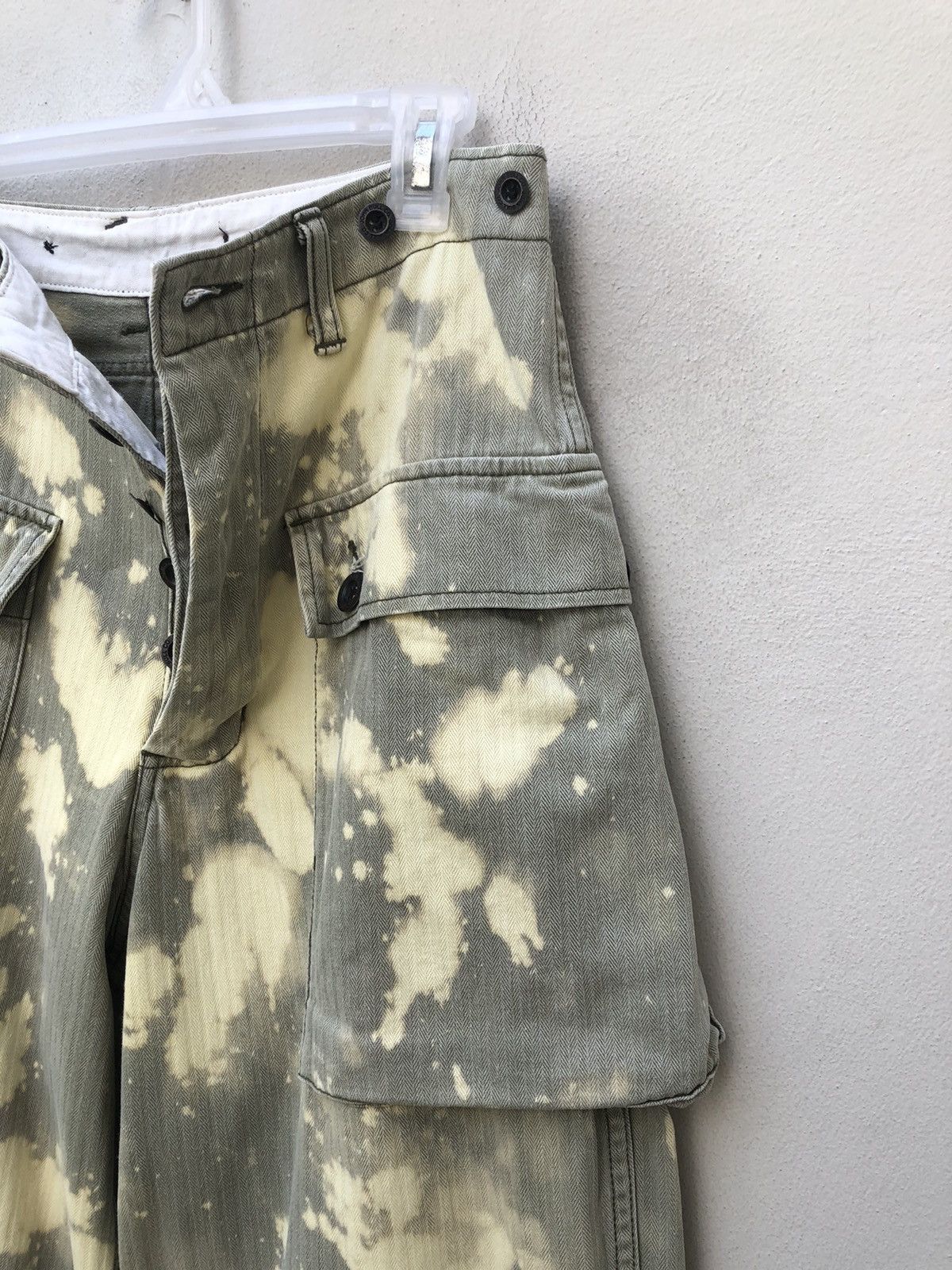 Johnbull 90s John Bull Bleached HBT Military Cargo Trouser Pant Size US 30 / EU 46 - 12 Thumbnail