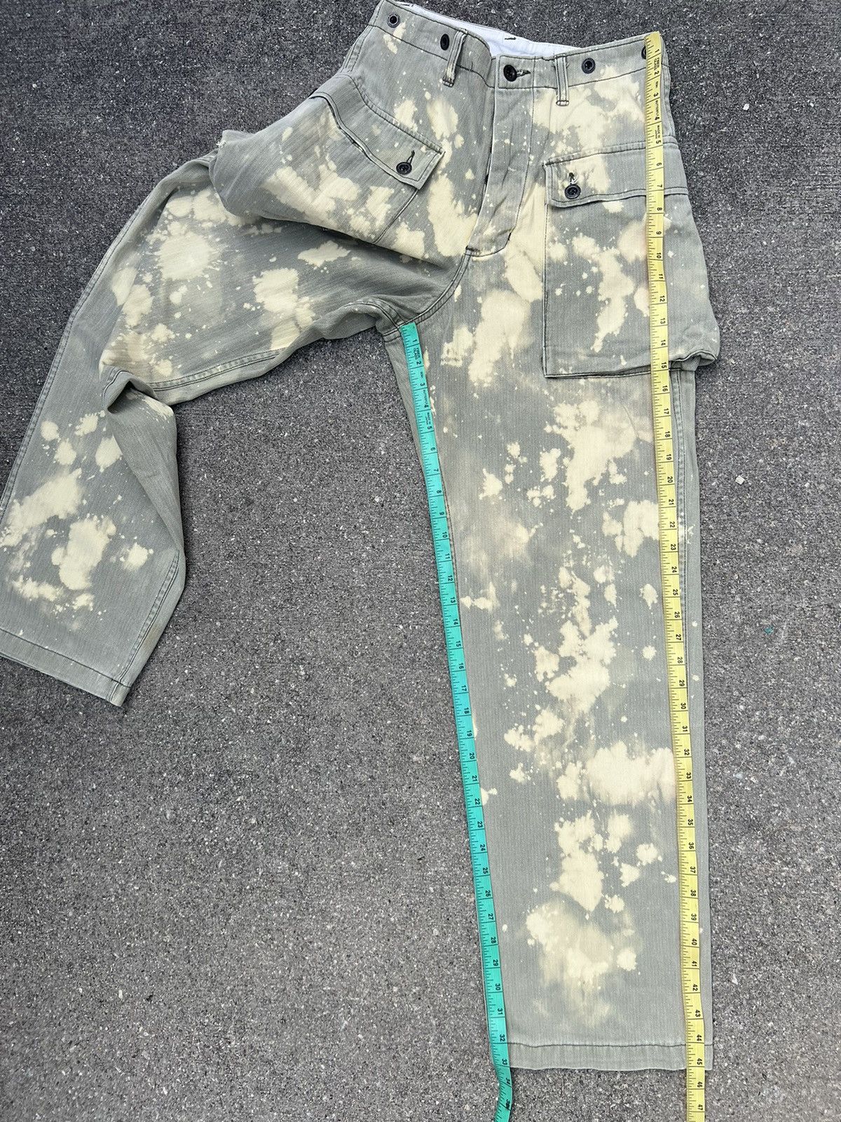 Johnbull 90s John Bull Bleached HBT Military Cargo Trouser Pant Size US 30 / EU 46 - 4 Thumbnail
