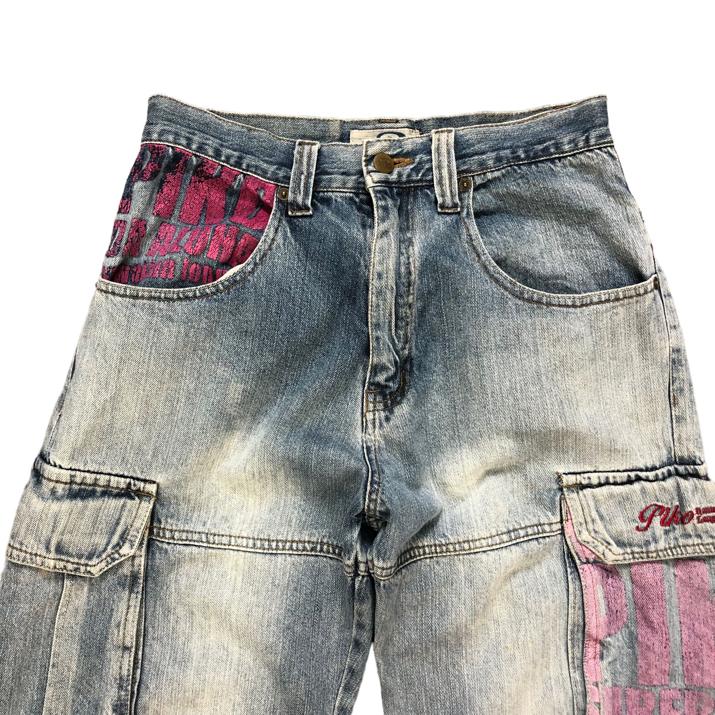 Vintage PIKO HAWAIIAN LONGBOARD 6 POCKET CARGO DENIM PANT #6132-220 Size US 28 / EU 44 - 2 Thumbnail
