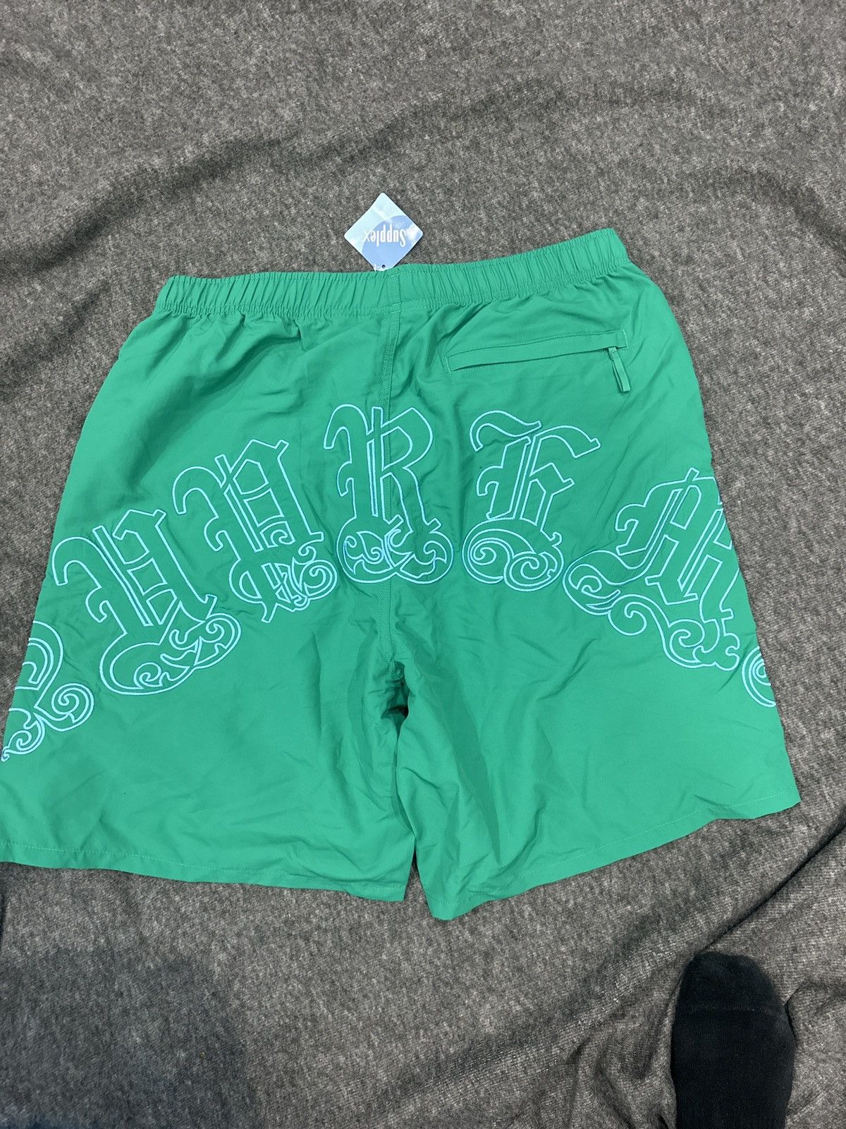 Supreme Supreme Old English Nylon short (green) size Large | Grailed