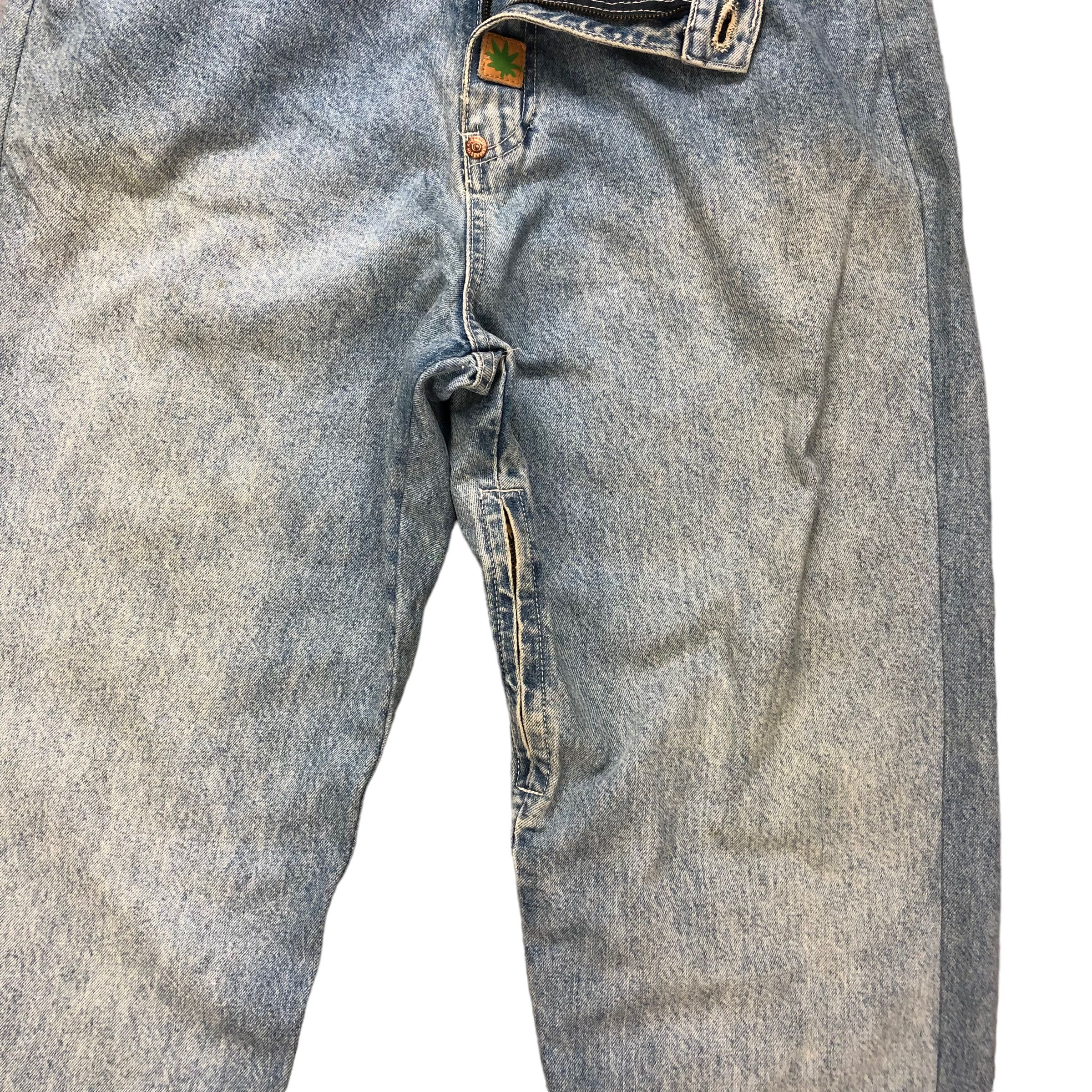 Japanese Brand ASSASSYN JEANZ THA RIDAZ GEAR MARIJUANA LOGO DENIM #6136-220 Size US 31 - 8 Thumbnail