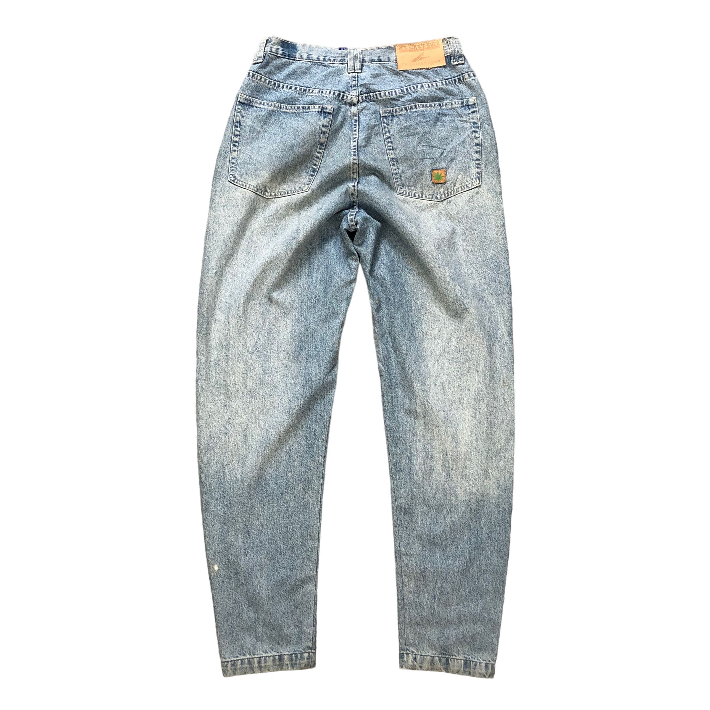 Japanese Brand ASSASSYN JEANZ THA RIDAZ GEAR MARIJUANA LOGO DENIM #6136-220 Size US 31 - 16 Thumbnail
