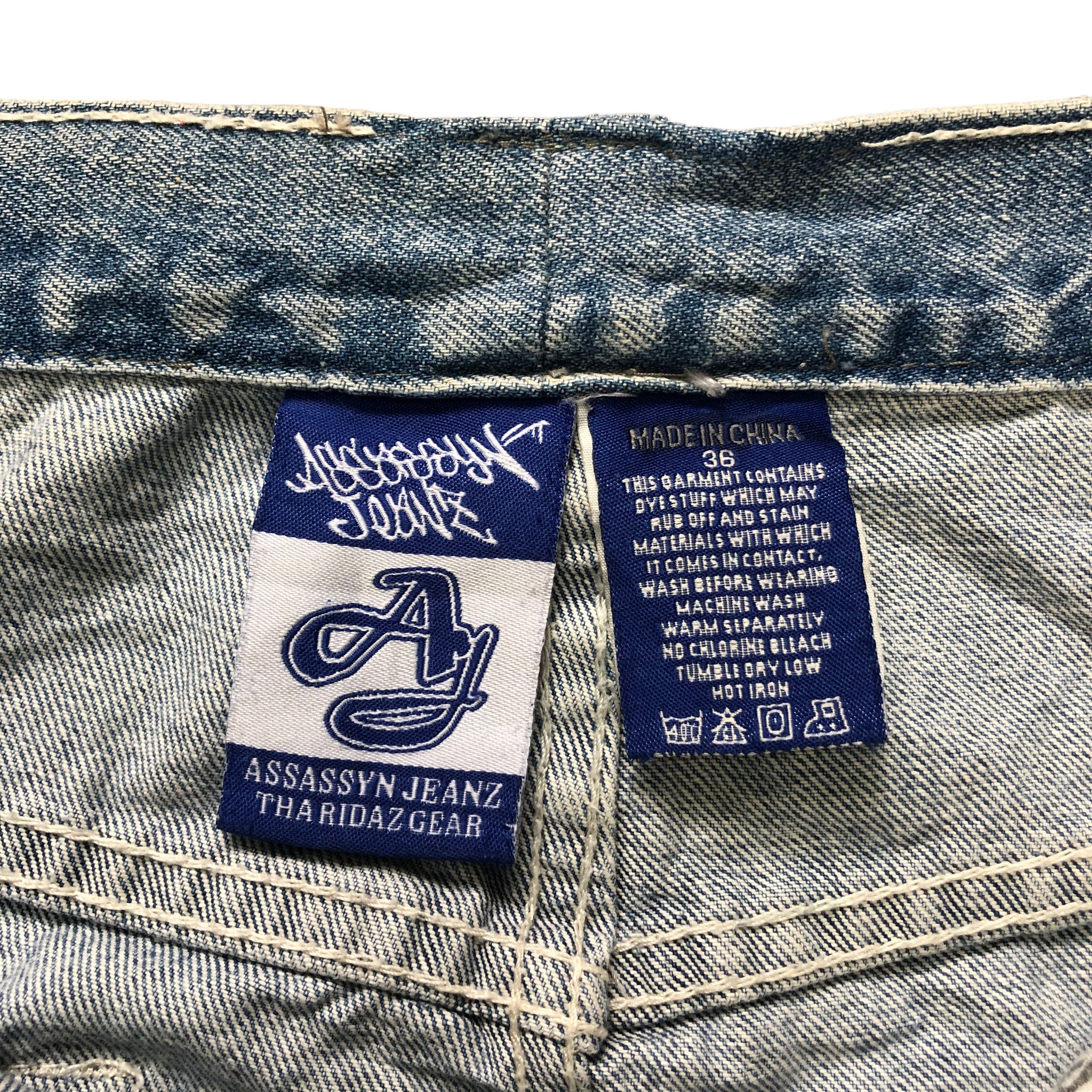 Japanese Brand ASSASSYN JEANZ THA RIDAZ GEAR MARIJUANA LOGO DENIM #6136-220 Size US 31 - 13 Thumbnail