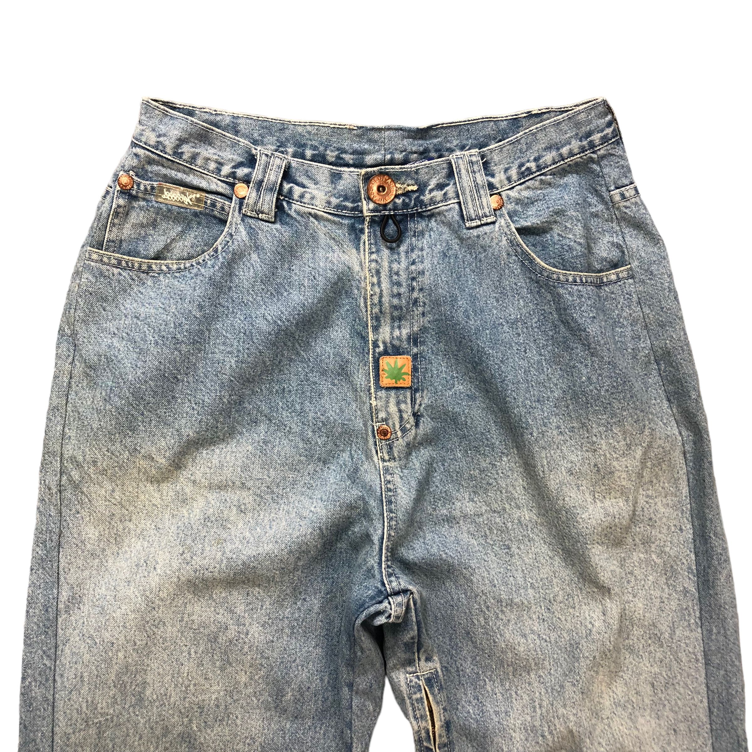 Japanese Brand ASSASSYN JEANZ THA RIDAZ GEAR MARIJUANA LOGO DENIM #6136-220 Size US 31 - 2 Thumbnail