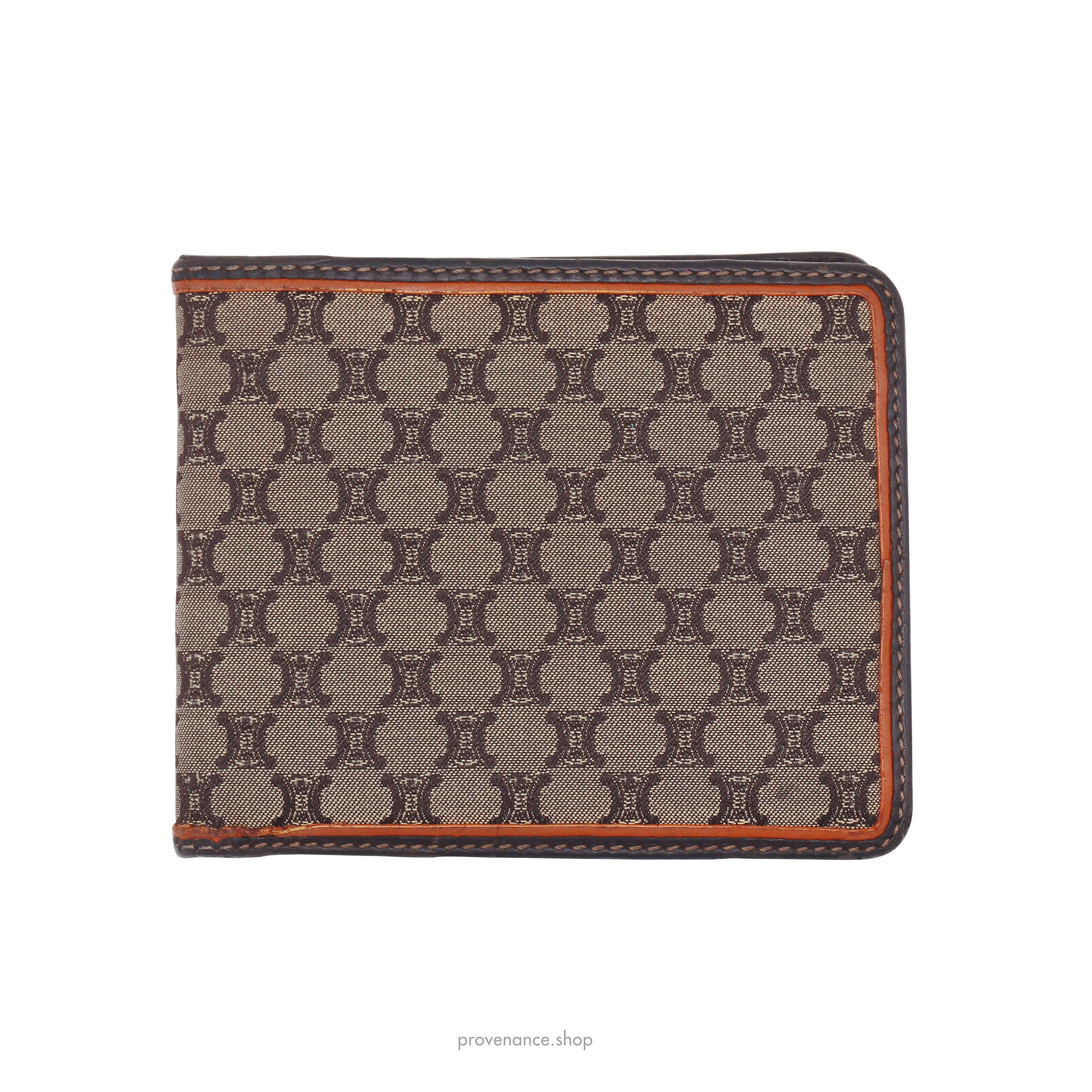 image of Celine Bifold Wallet - Triomphe Jacquard in Brown, Men's