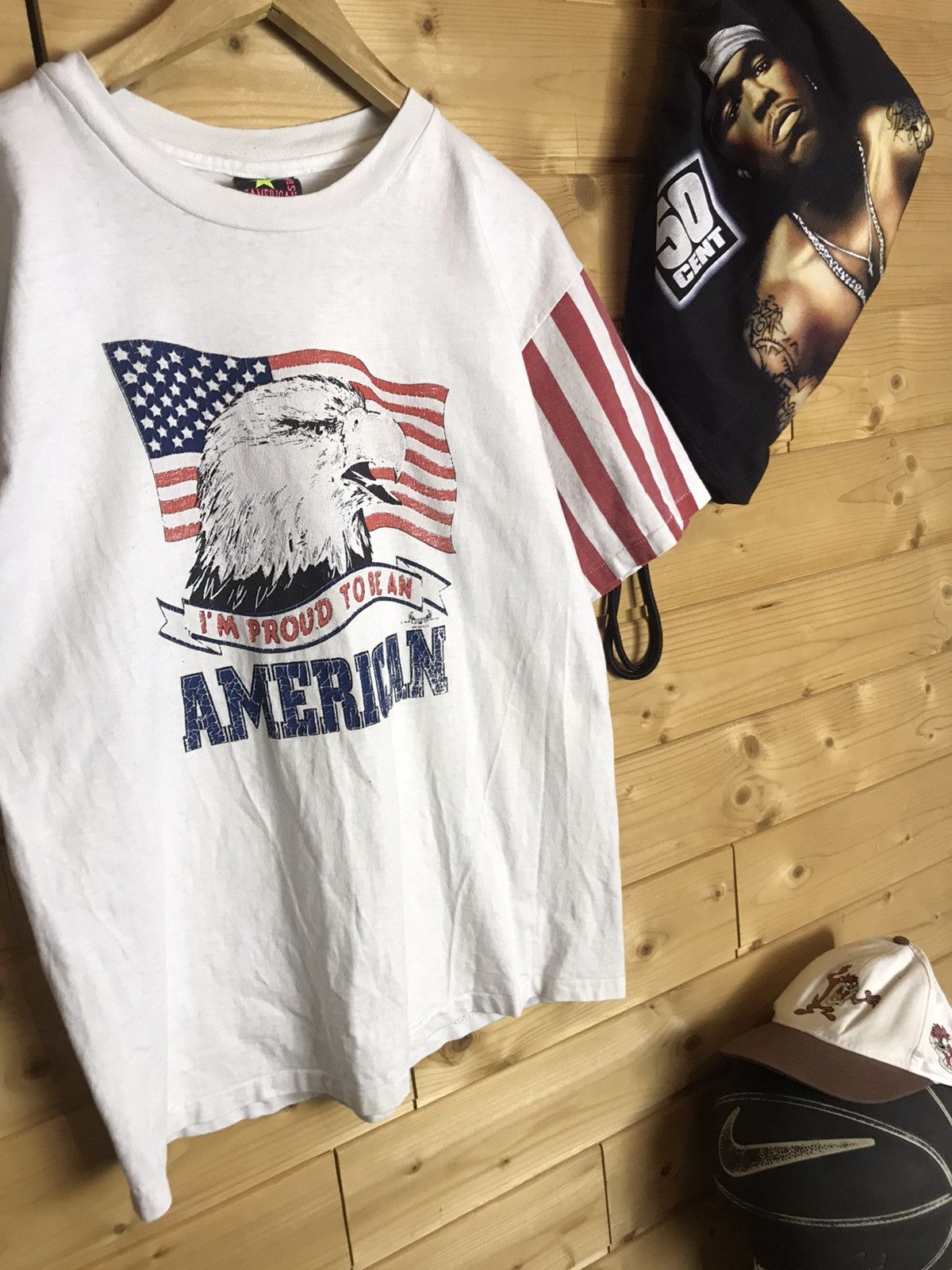 Vintage Vintage all American star single stitch t-shirt Size US L / EU 52-54 / 3 - 3 Thumbnail
