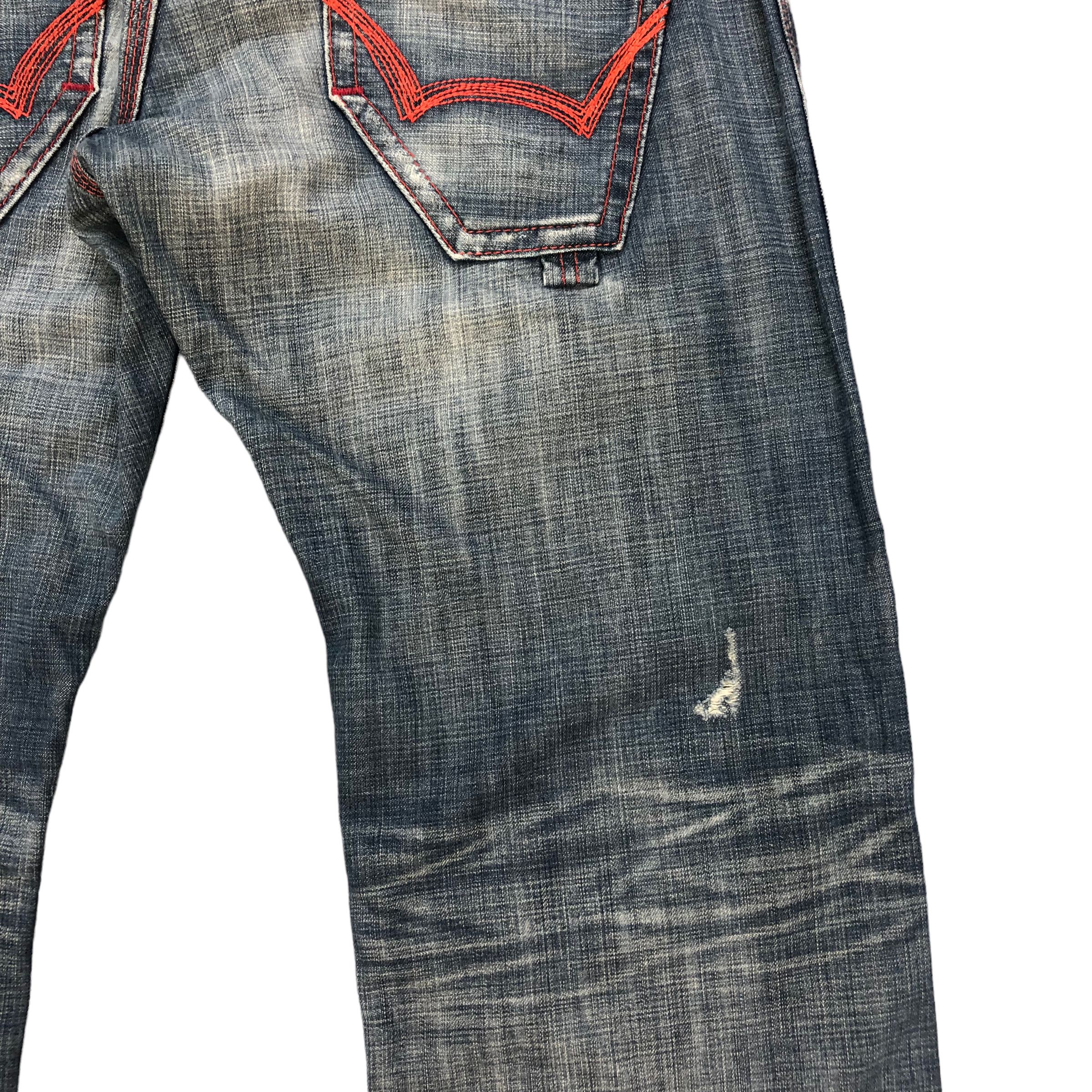 Edwin EDWIN BLUE TRIP 503 NICE DESIGN DISTRESS DENIM #6130-220 Size US 35 - 18 Thumbnail