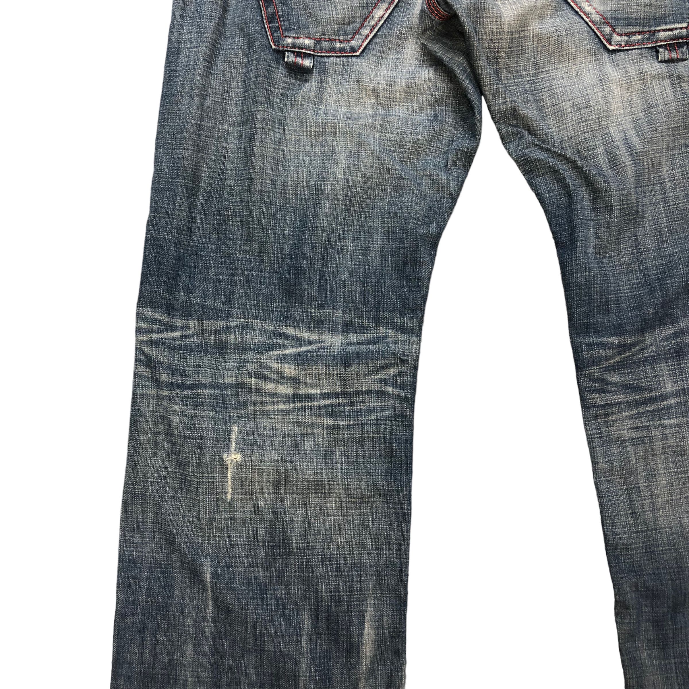 Edwin EDWIN BLUE TRIP 503 NICE DESIGN DISTRESS DENIM #6130-220 Size US 35 - 17 Thumbnail
