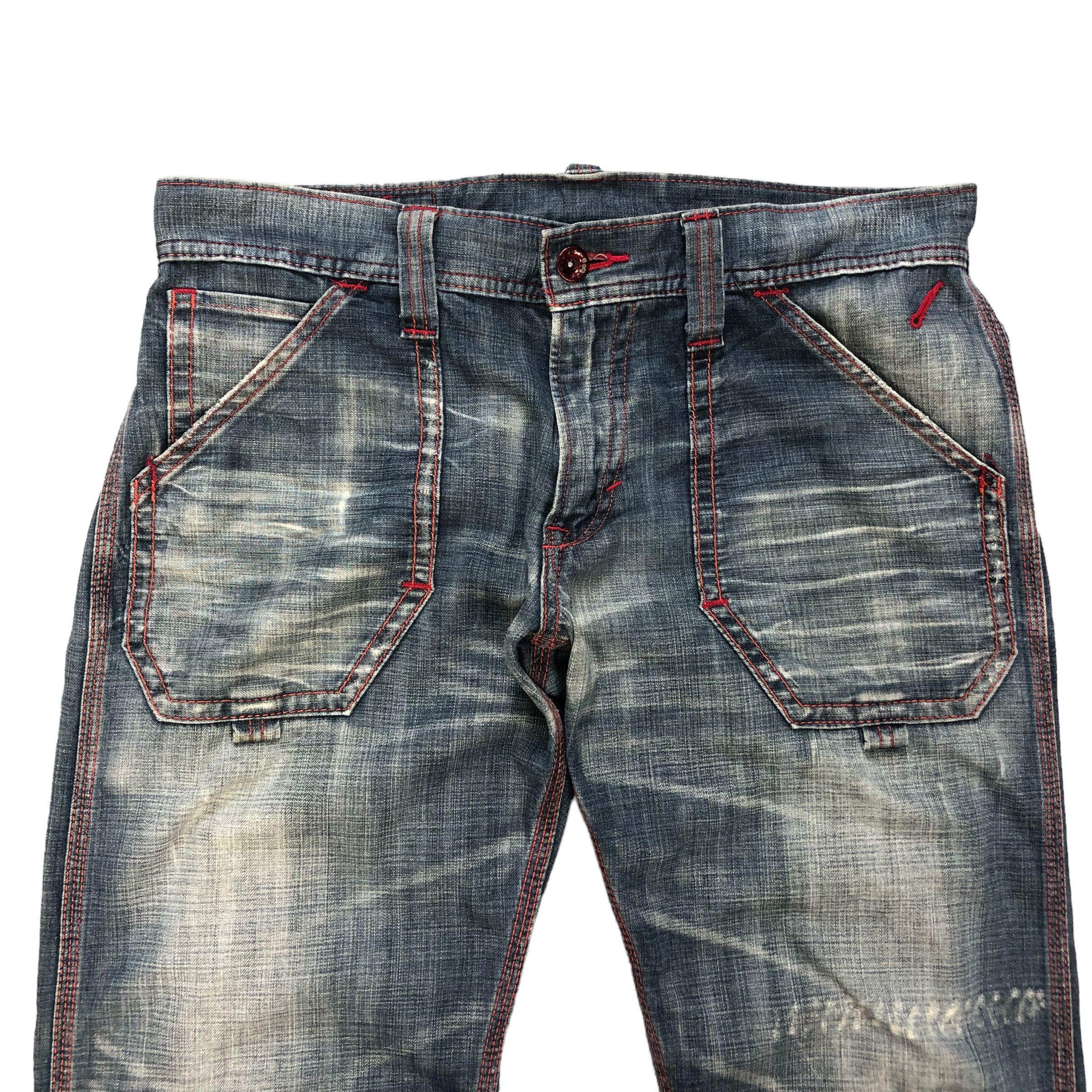 Edwin EDWIN BLUE TRIP 503 NICE DESIGN DISTRESS DENIM #6130-220 Size US 35 - 2 Thumbnail