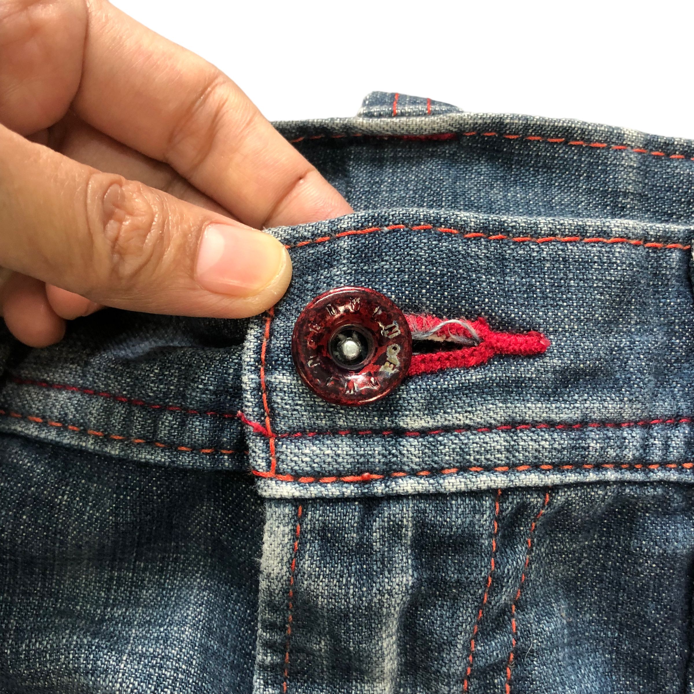 Edwin EDWIN BLUE TRIP 503 NICE DESIGN DISTRESS DENIM #6130-220 Size US 35 - 5 Thumbnail