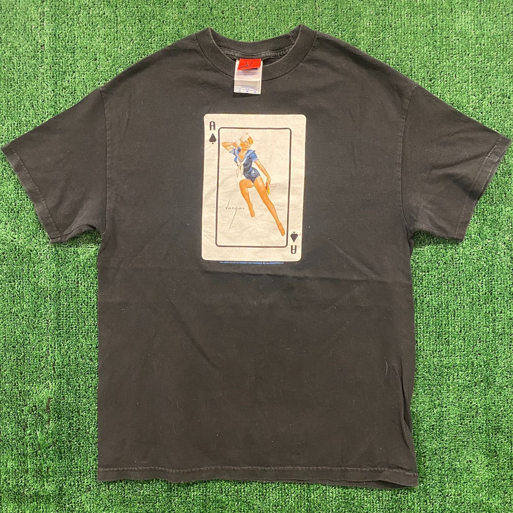 Vintage Crazy Vintage 90s Vargas Pin Up Girl Art T-Shirt Size US M / EU 48-50 / 2 - 1 Thumbnail
