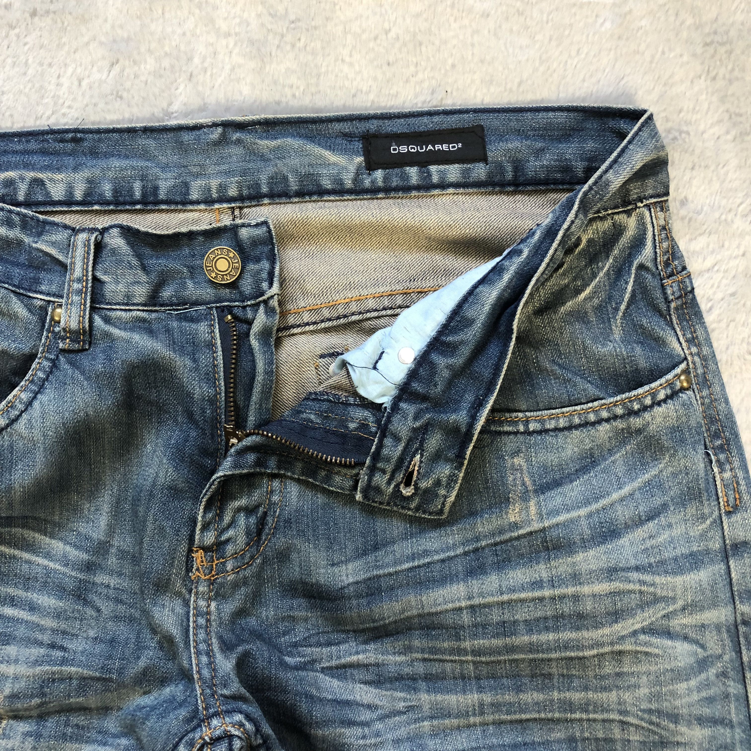 Dsquared2 TRASHED🔥 DSQUARED2 SASHIKO BORO DENIM PANTS #5980-216 Size US 33 - 6 Thumbnail