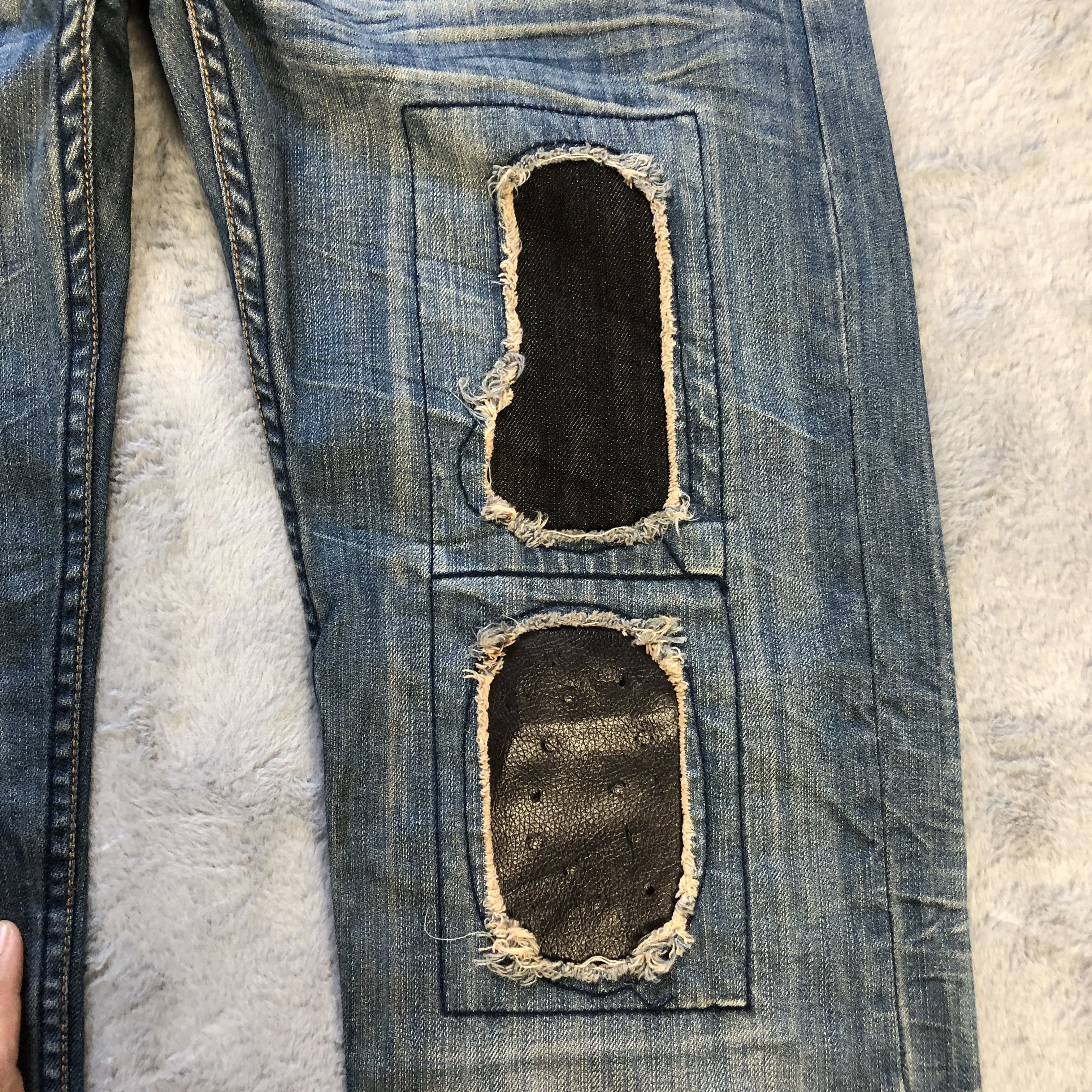 Dsquared2 TRASHED🔥 DSQUARED2 SASHIKO BORO DENIM PANTS #5980-216 Size US 33 - 9 Thumbnail